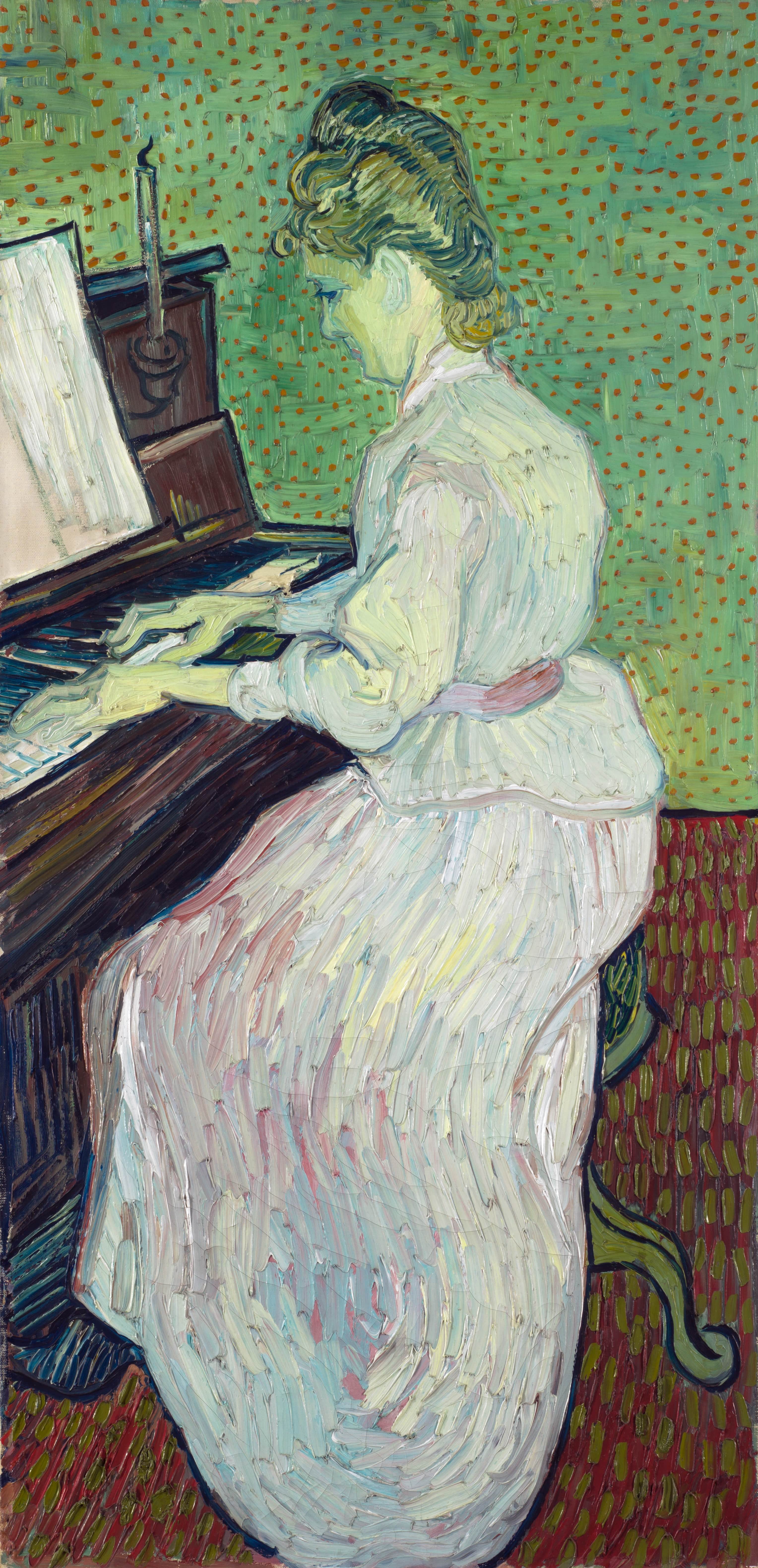 《钢琴演奏家玛格丽特·加歇》（Marguerite Gachet at the Piano）｜文森特·梵高 Vincent van Gogh｜1890