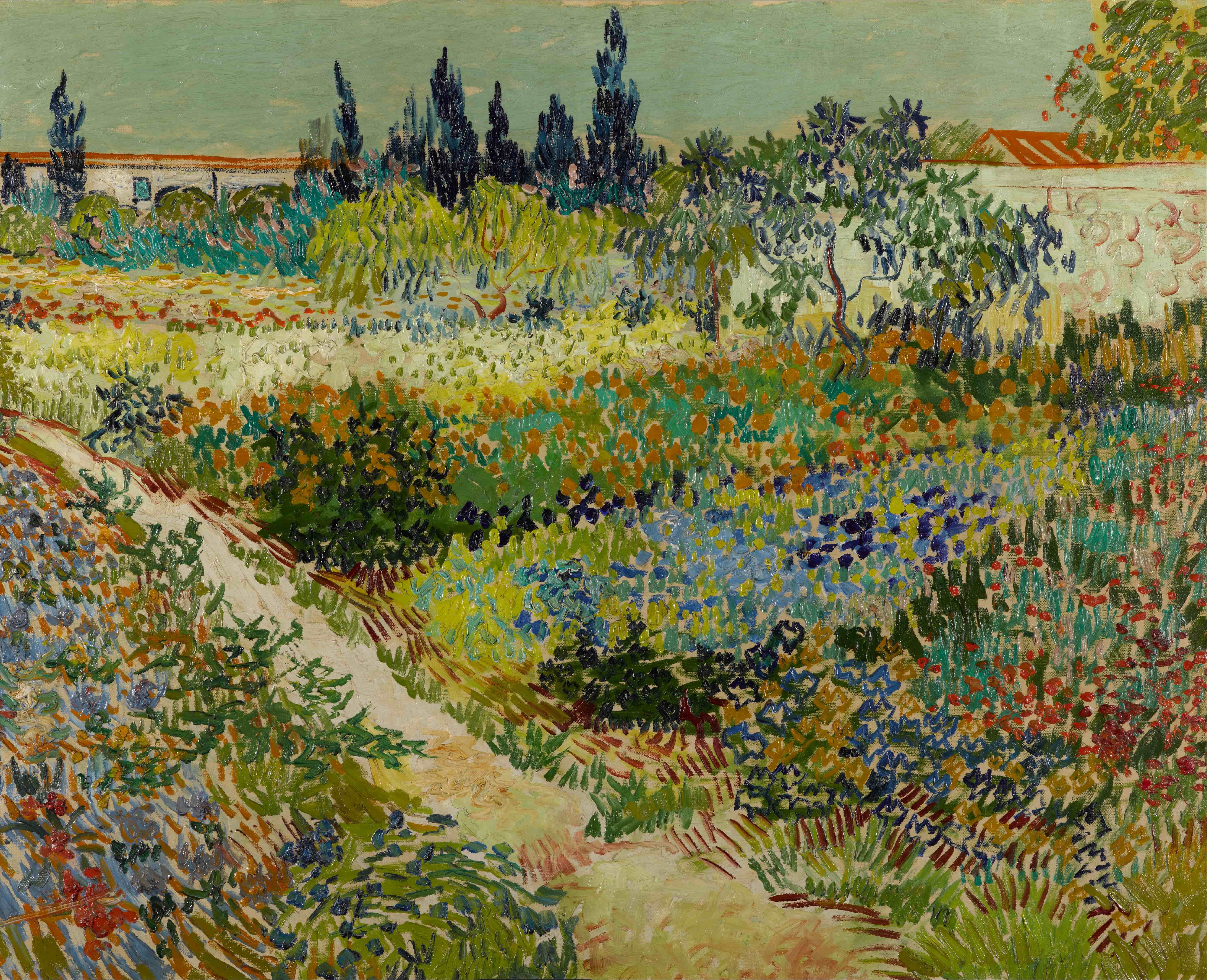 《阿尔勒花园》（Garden at Arles）｜文森特·梵高 Vincent van Gogh｜1888