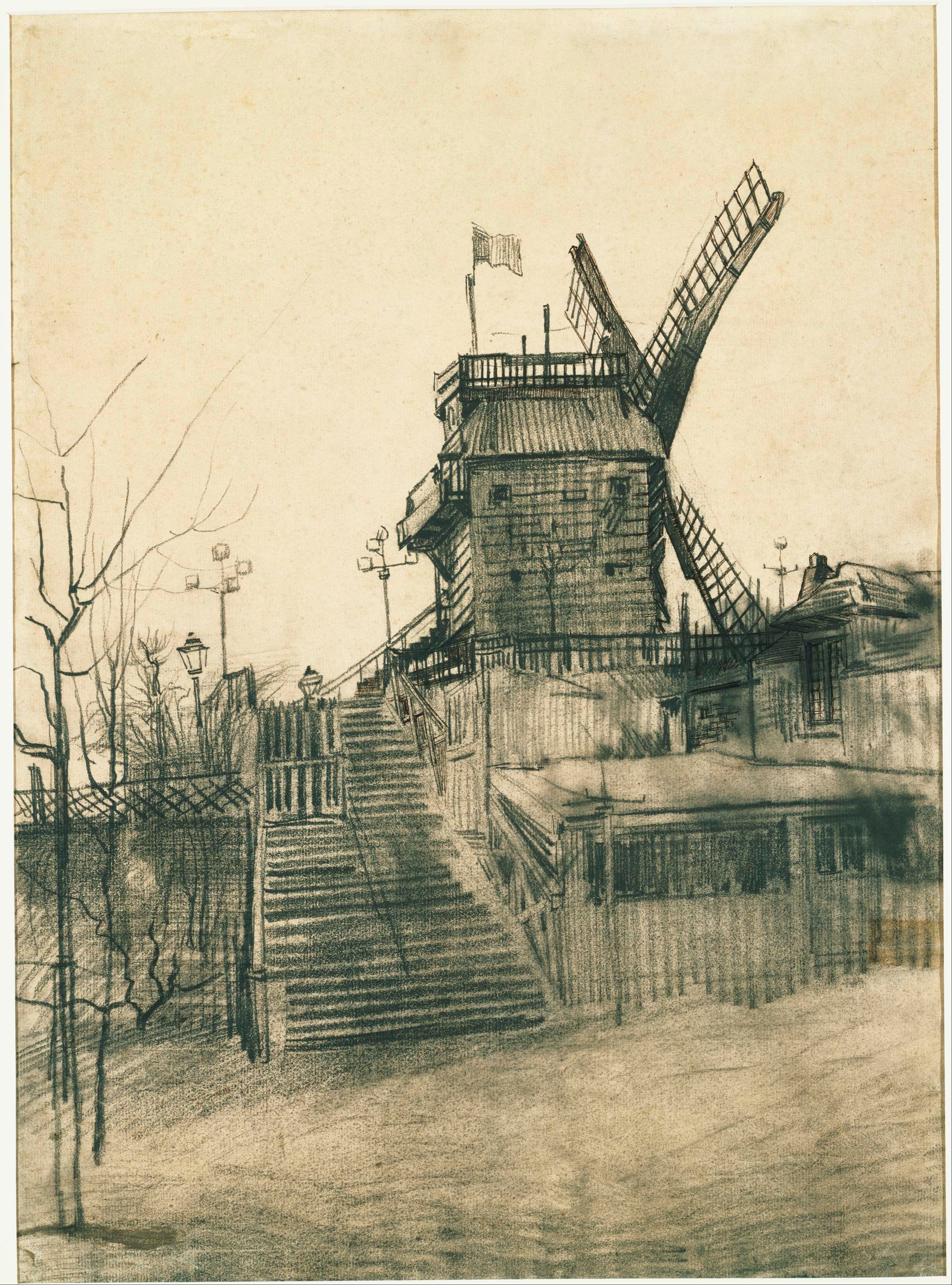 《蒙马特煎饼磨坊》（Moulin de la Galette）｜文森特·梵高 Vincent van Gogh｜约1886–1887
