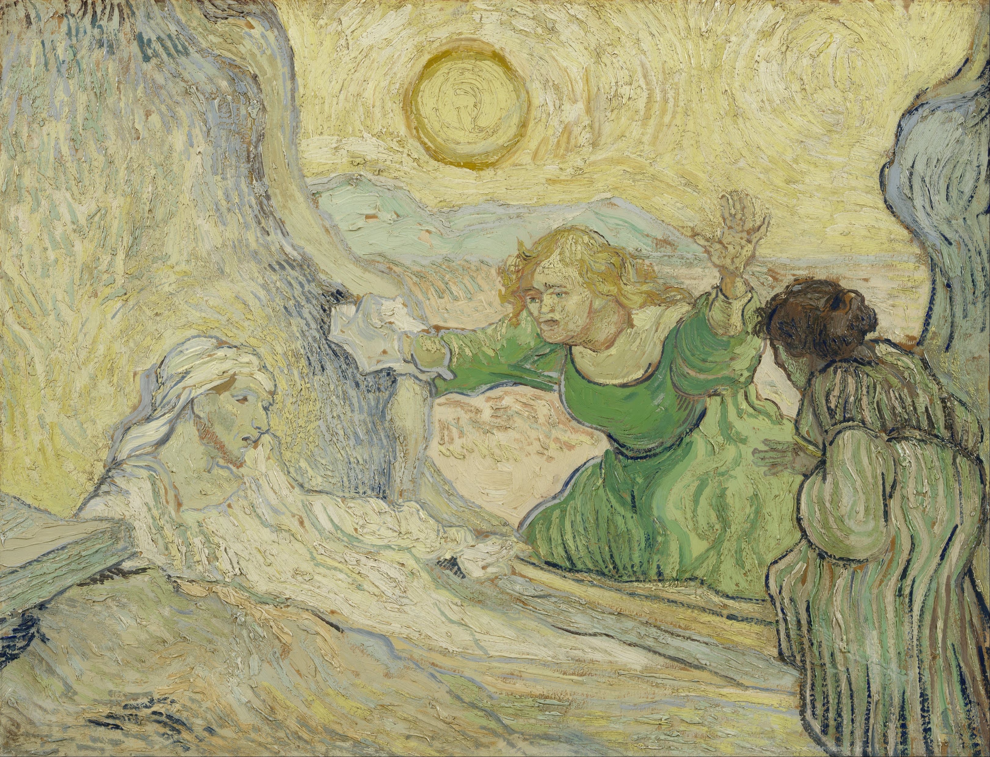 《拉撒路复活（仿伦勃朗）》（The Raising of Lazarus (After Rembrandt)）｜文森特·梵高 Vincent van Gogh｜1890