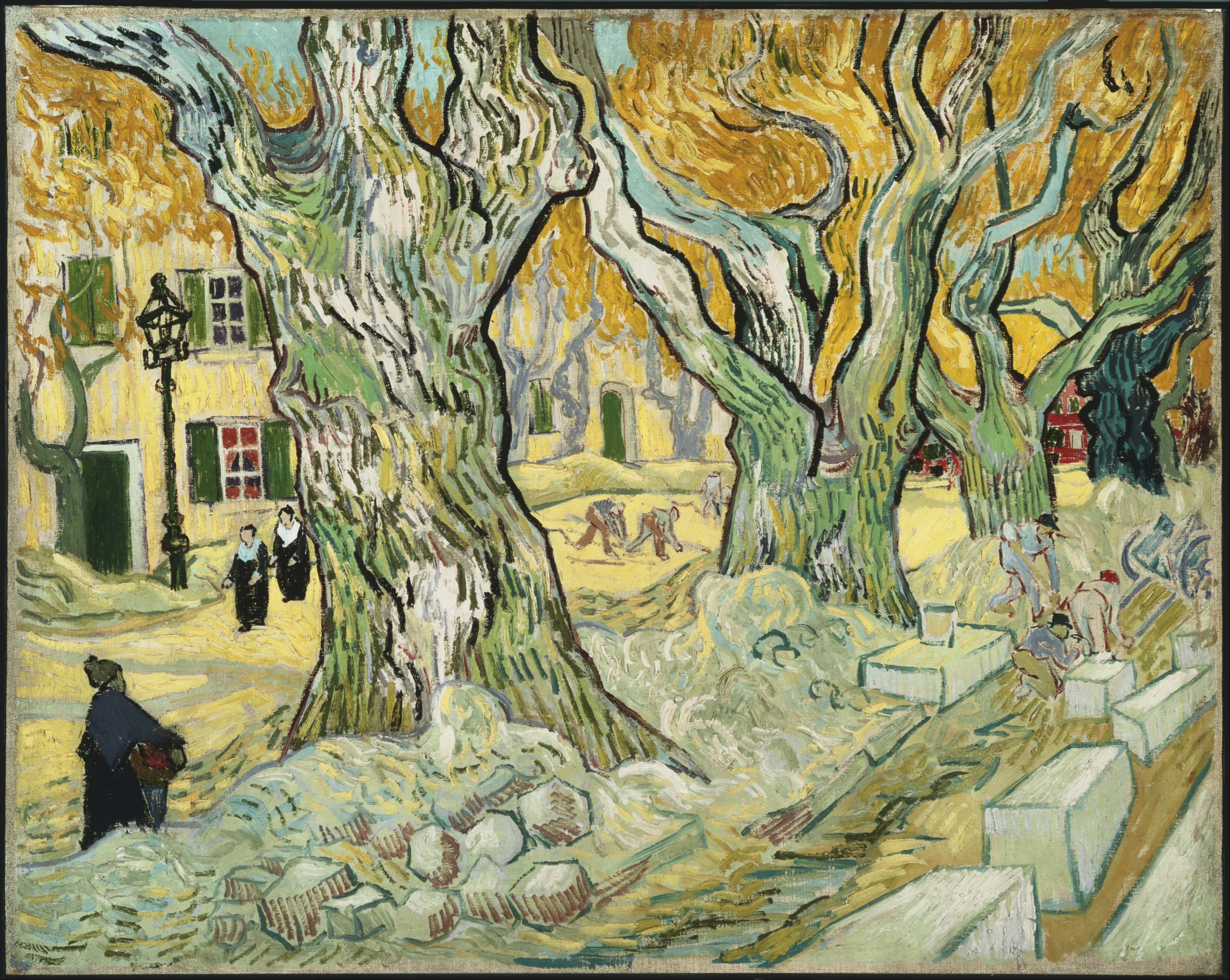 《修路人》（The Road Menders）｜文森特·梵高 Vincent van Gogh｜1889