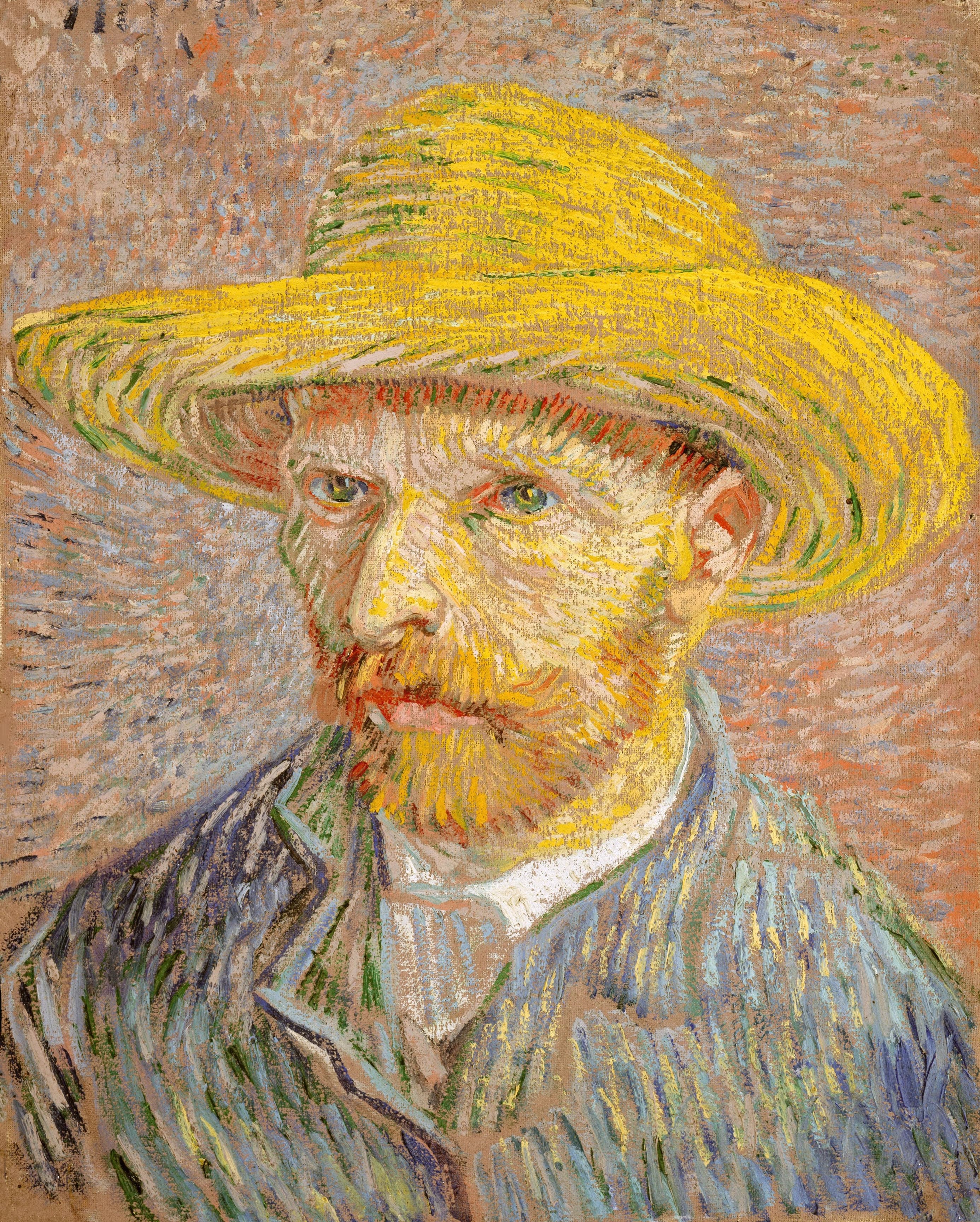 《戴草帽的自画像》（Self-Portrait with a Straw Hat）｜文森特·梵高 Vincent van Gogh｜1887