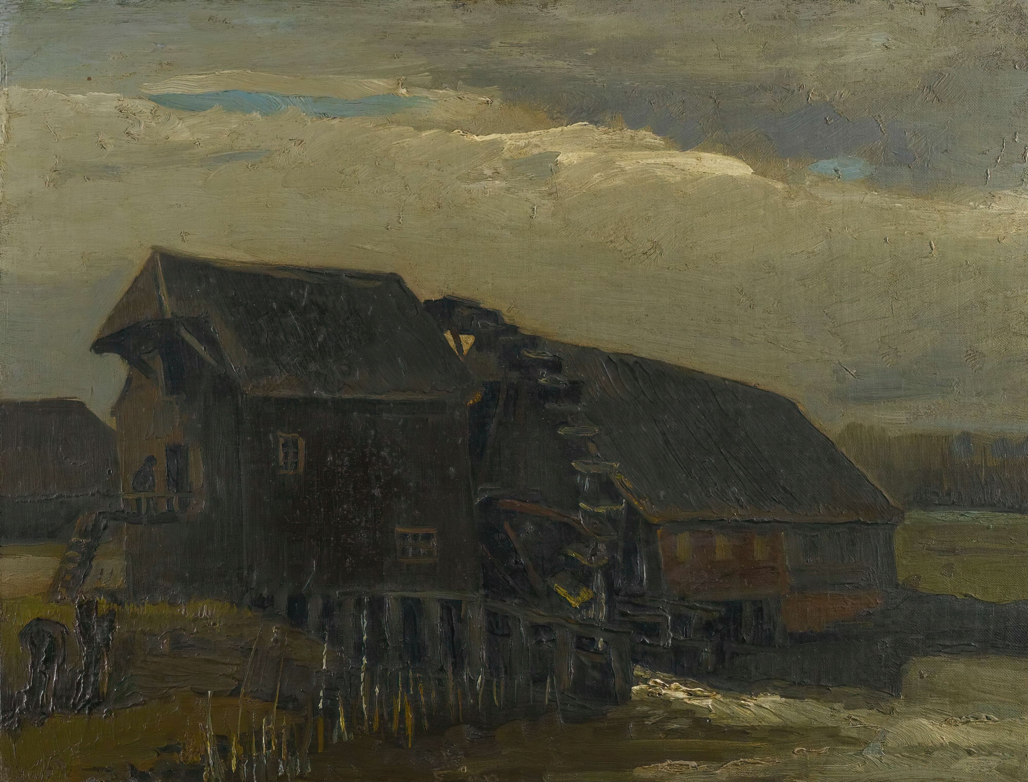 《奥普韦滕水磨坊》（Water Mill at Opwetten）｜文森特·梵高 Vincent van Gogh｜1885