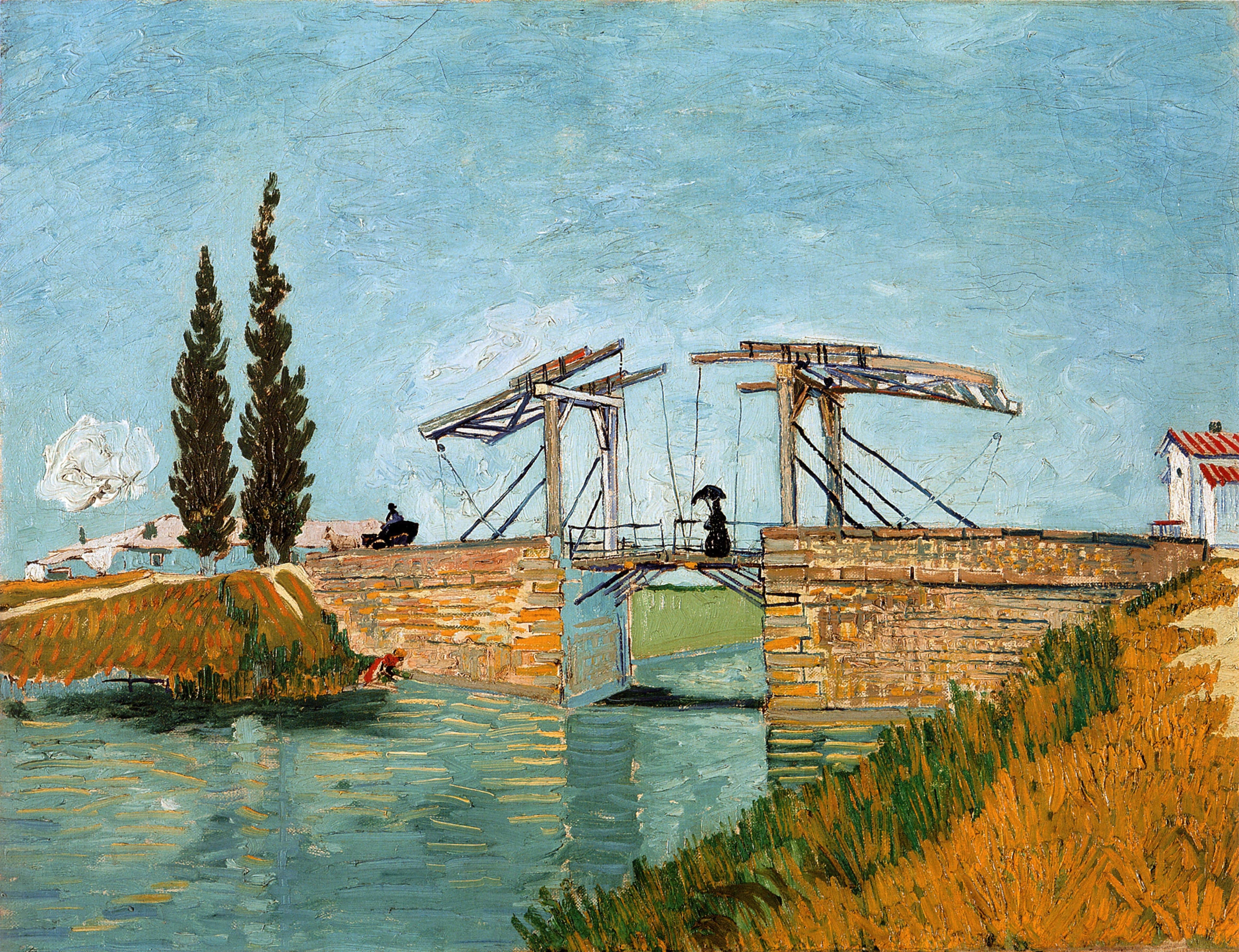 《阿尔勒朗格卢瓦桥》（Langlois Bridge at Arles）｜文森特·梵高 Vincent van Gogh｜1888
