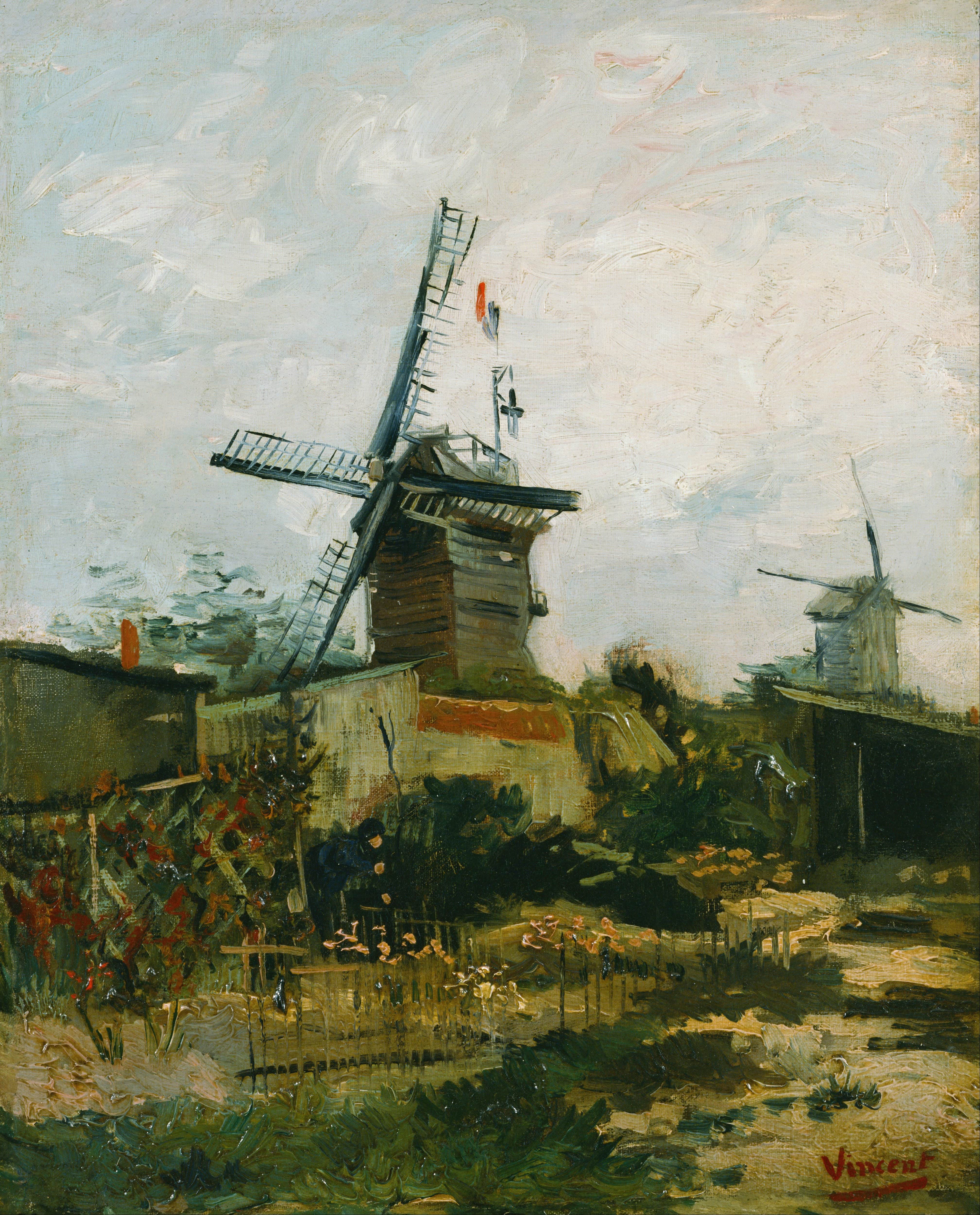 《蒙马特的风车》（Windmills On Montmartre）｜文森特·梵高 Vincent van Gogh｜1886