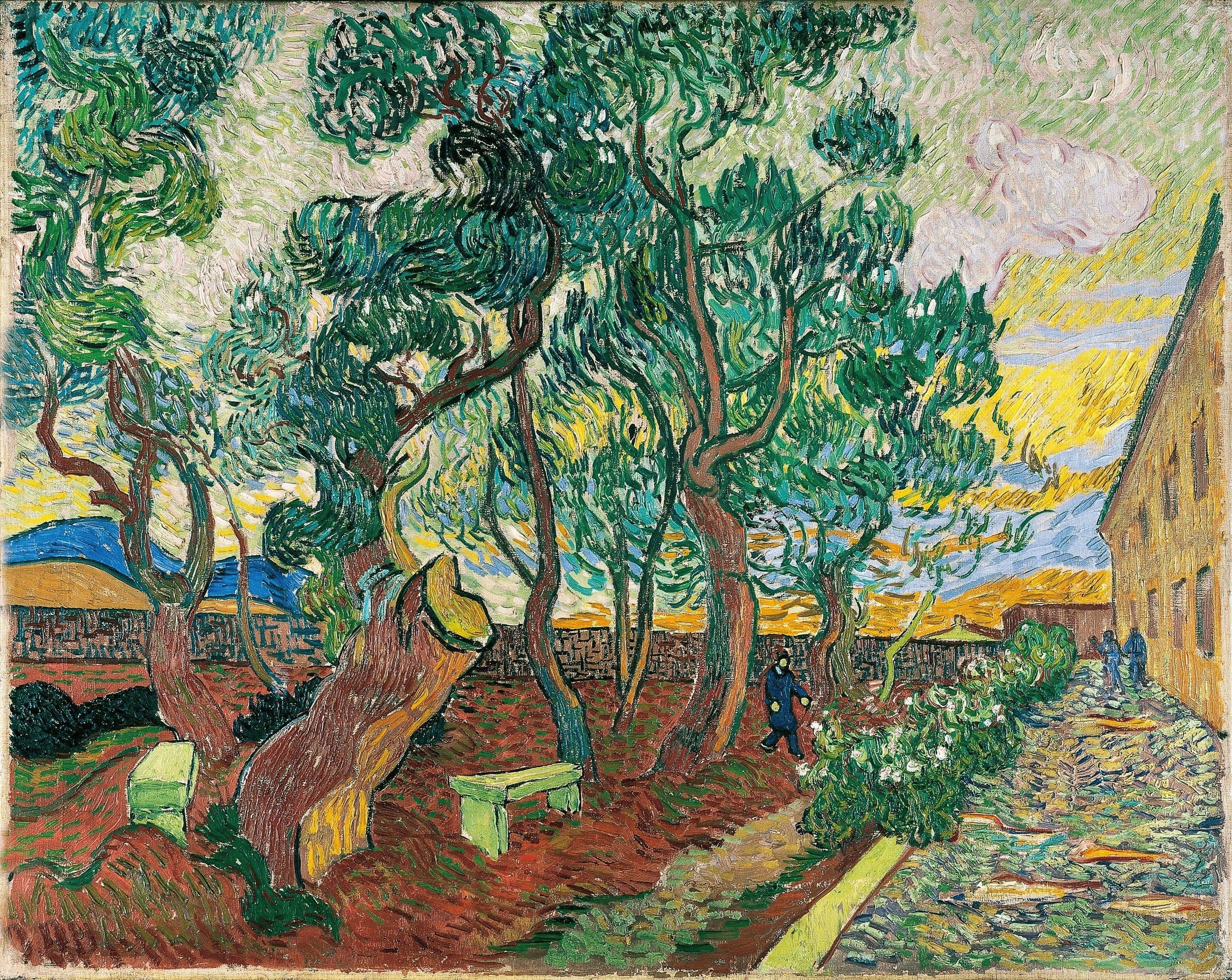 《圣保罗医院花园》（The Garden of Saint-Paul Hospital）｜文森特·梵高 Vincent van Gogh｜1889