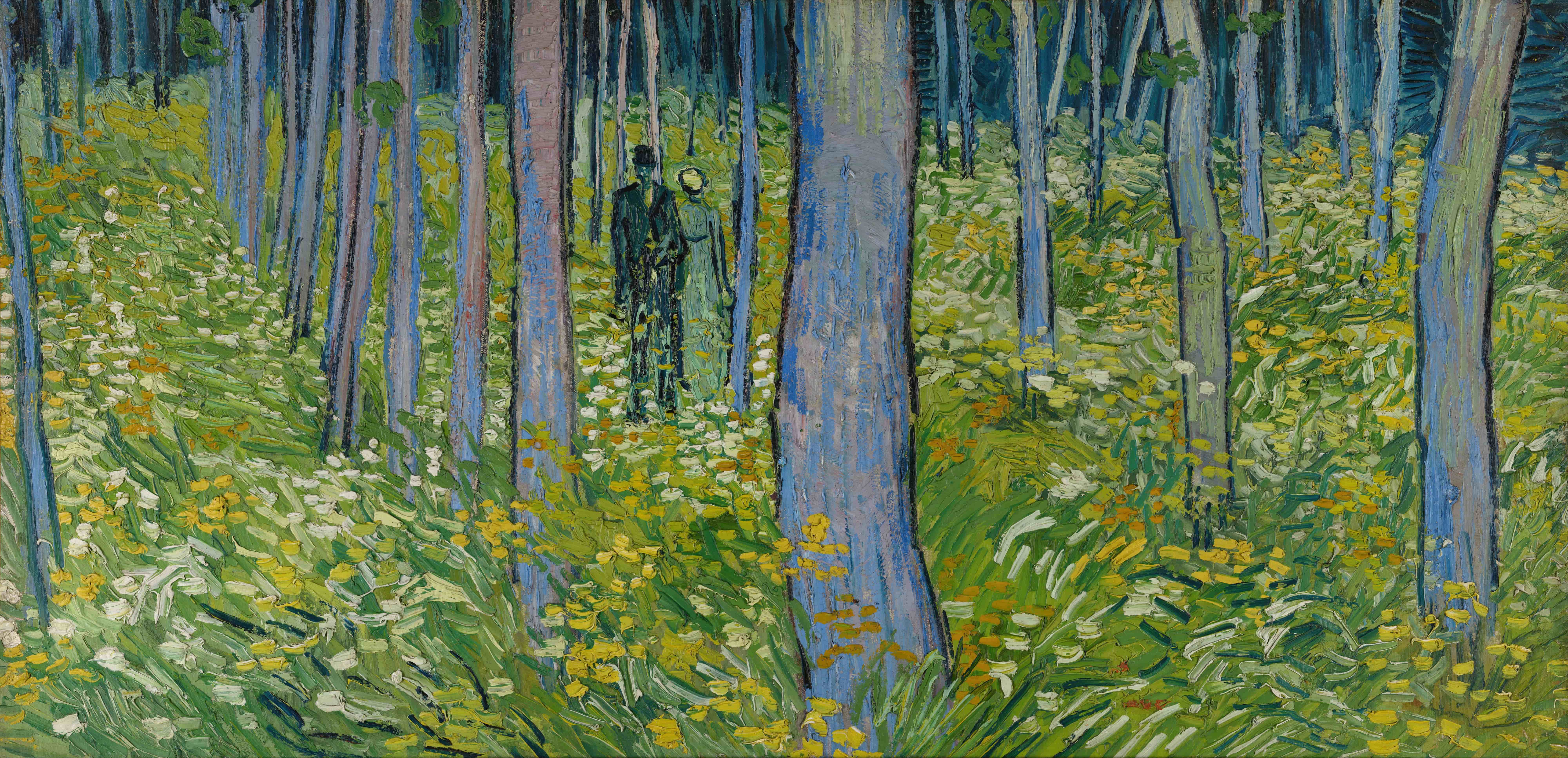 《有两个人物的灌木丛》（Undergrowth with Two Figures）｜文森特·梵高 Vincent van Gogh｜1890