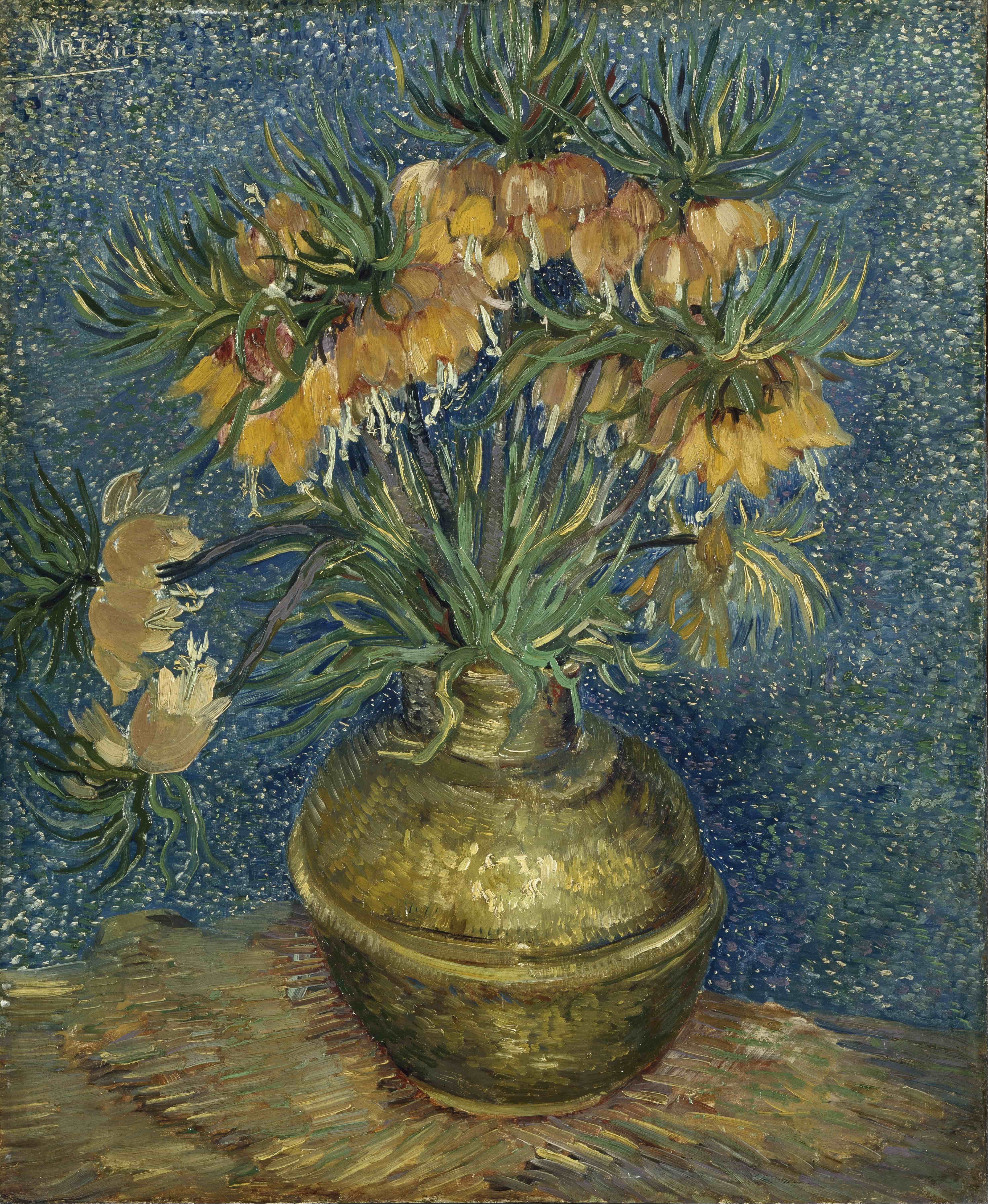 《铜瓶贝母》（Imperial Fritillaries in A Copper Vase）｜文森特·梵高 Vincent van Gogh｜1887