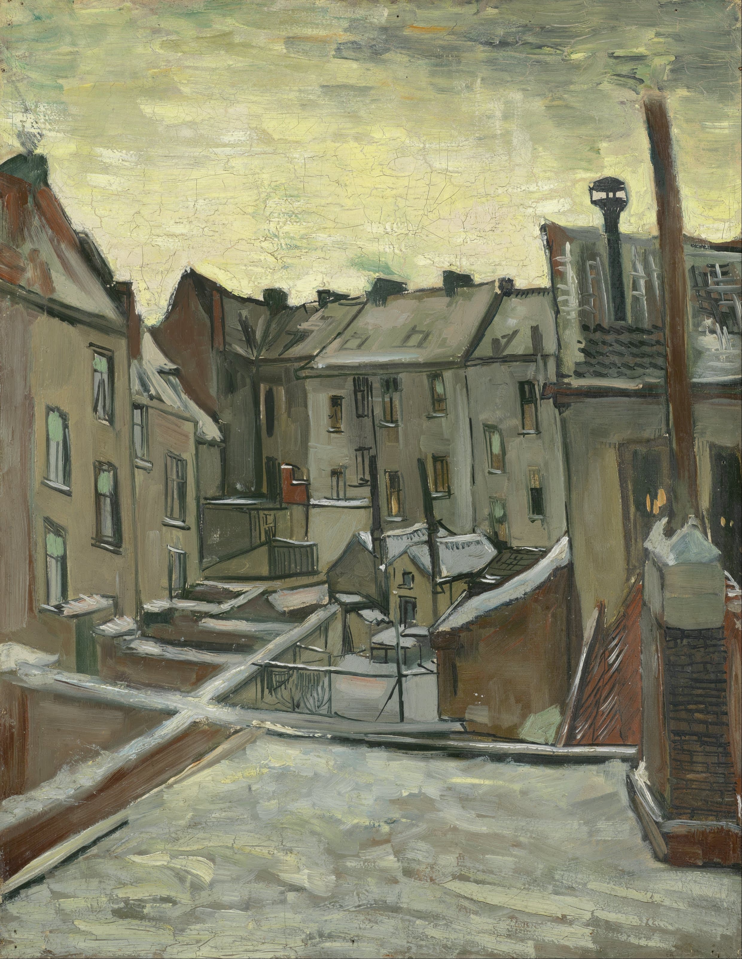 《从后面看到的房子》（Houses Seen from the Back）｜文森特·梵高 Vincent van Gogh｜1885–1886