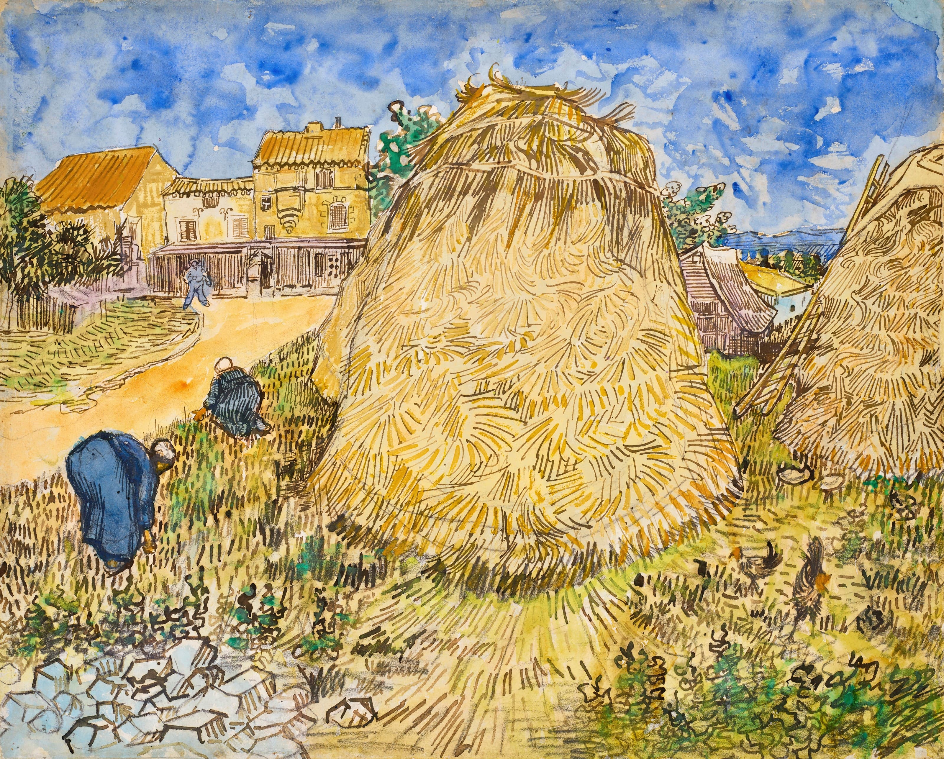 《小麦堆》（Wheat Stacks）｜文森特·梵高 Vincent van Gogh｜1888