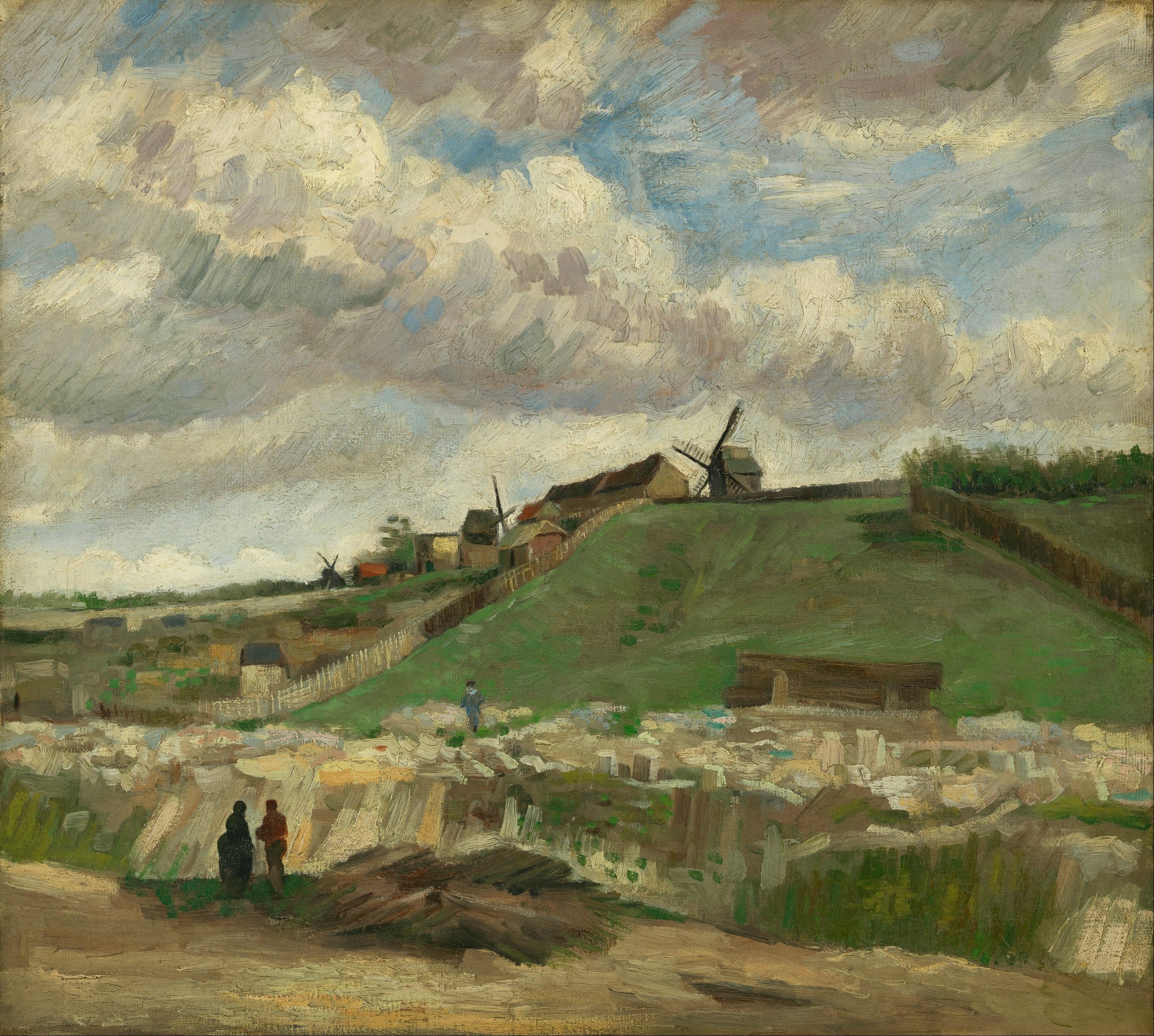 《蒙马特山和采石场》（The Hill of Montmartre with Stone Quarry）｜文森特·梵高 Vincent van Gogh｜1886