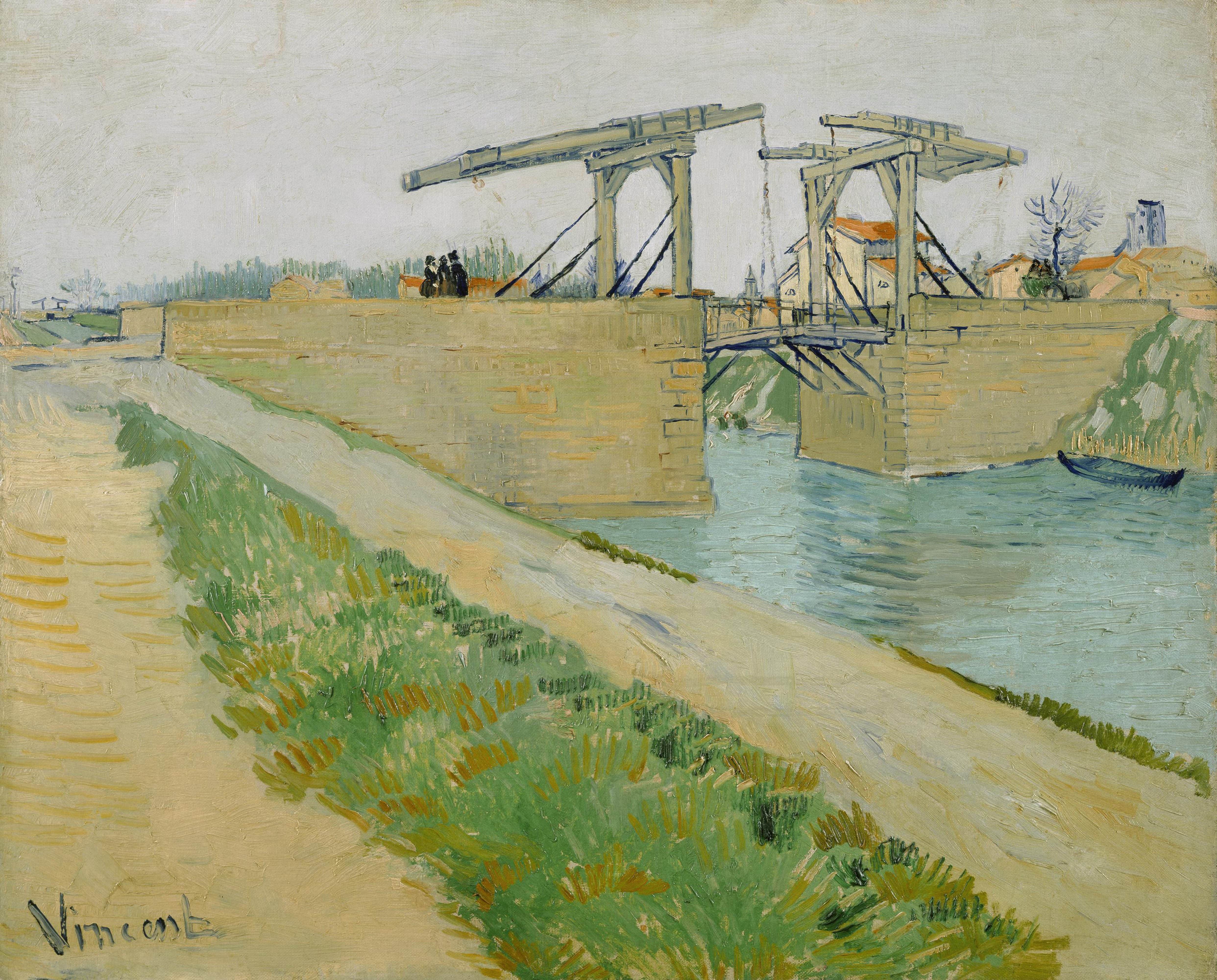 《朗格鲁瓦桥》（The Langlois Bridge）｜文森特·梵高 Vincent van Gogh｜1888
