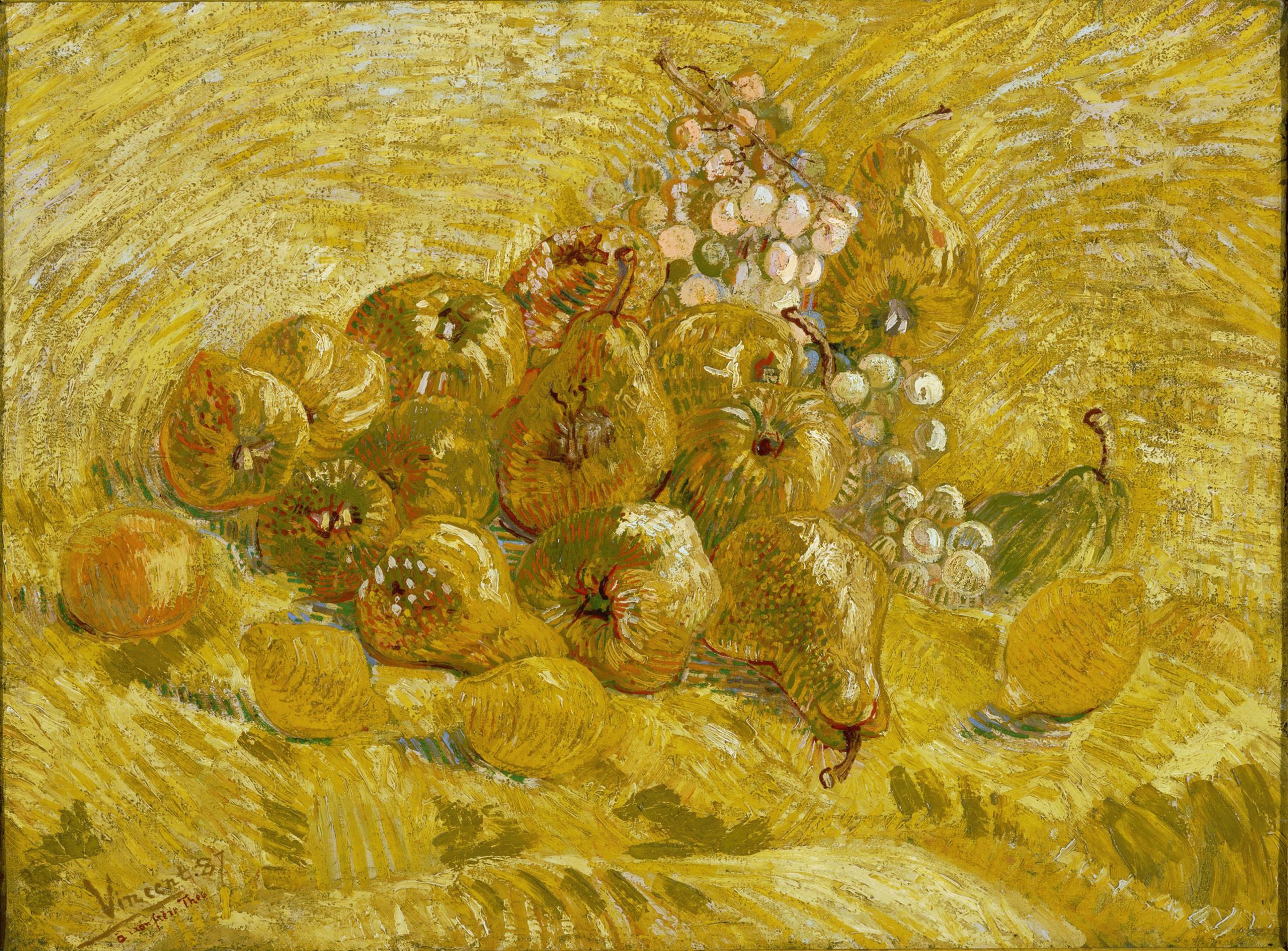 《圣保罗医院后的麦田与收割者》（Wheatfield behind Saint-Paul Hospital with a Reaper）｜文森特·梵高 Vincent van Gogh｜1889
