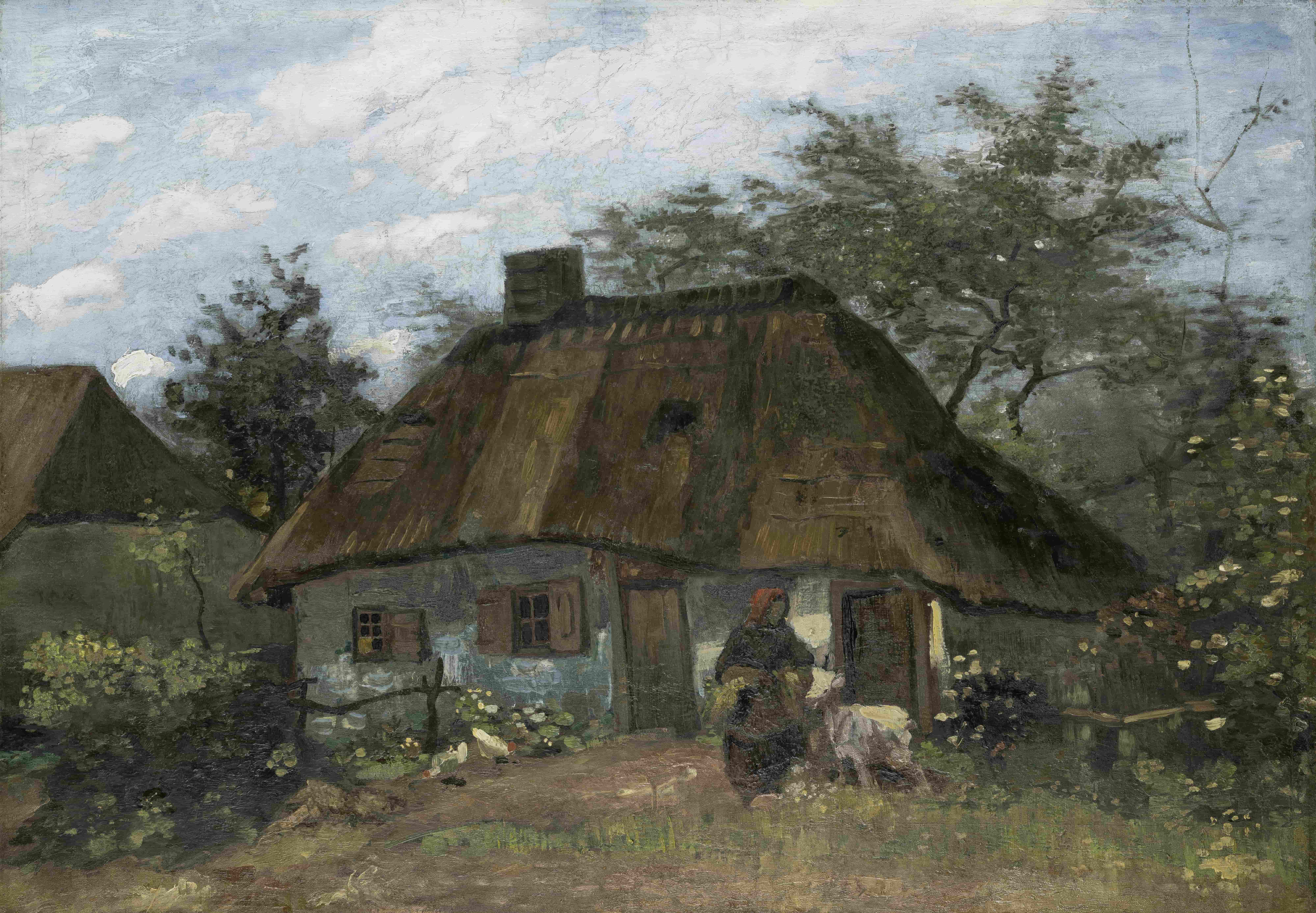 《纽南农舍》（Farmhouse in Nuenen）｜文森特·梵高 Vincent van Gogh｜1885