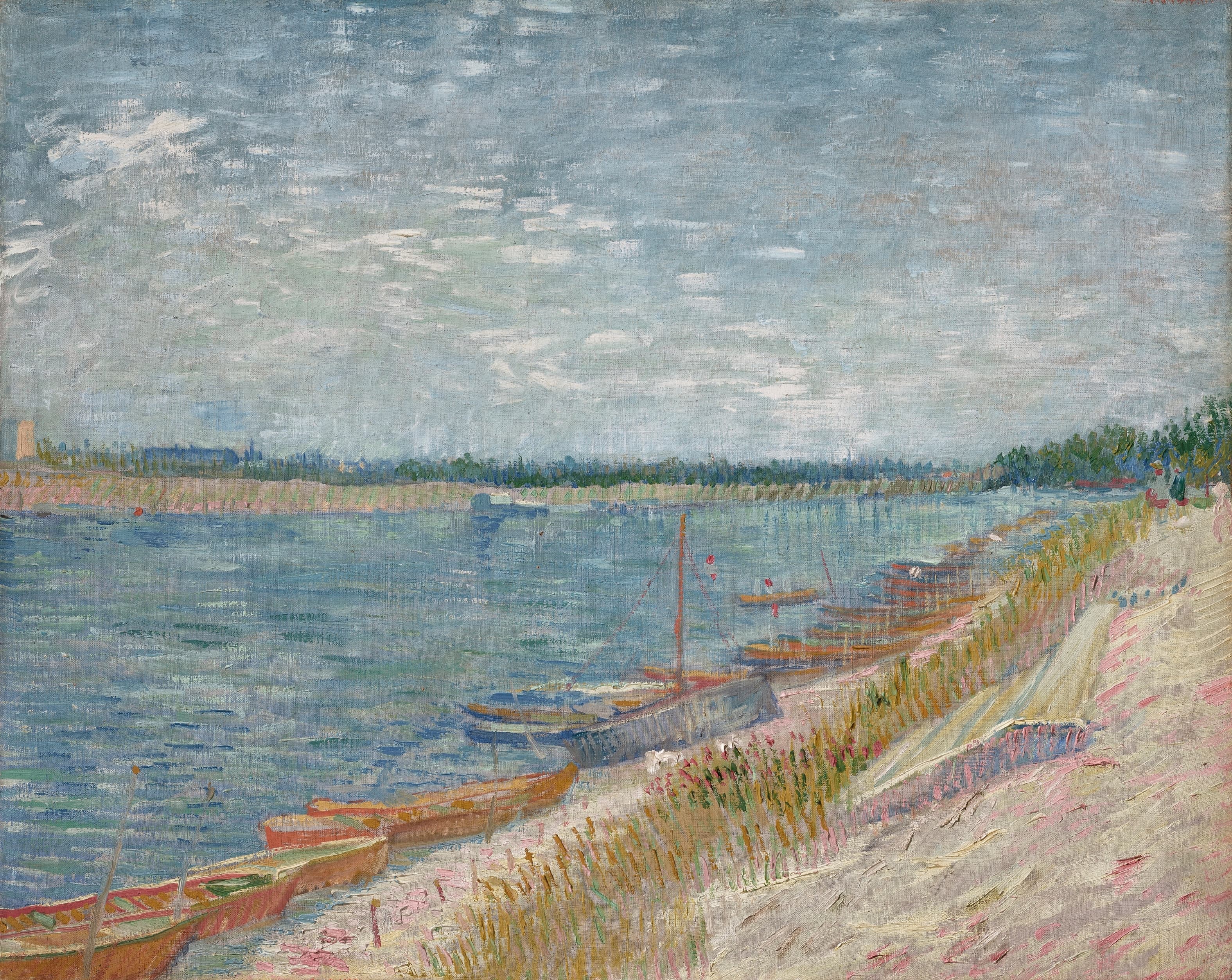 《停泊的船只》（Moored Boats）｜文森特·梵高 Vincent van Gogh｜1887