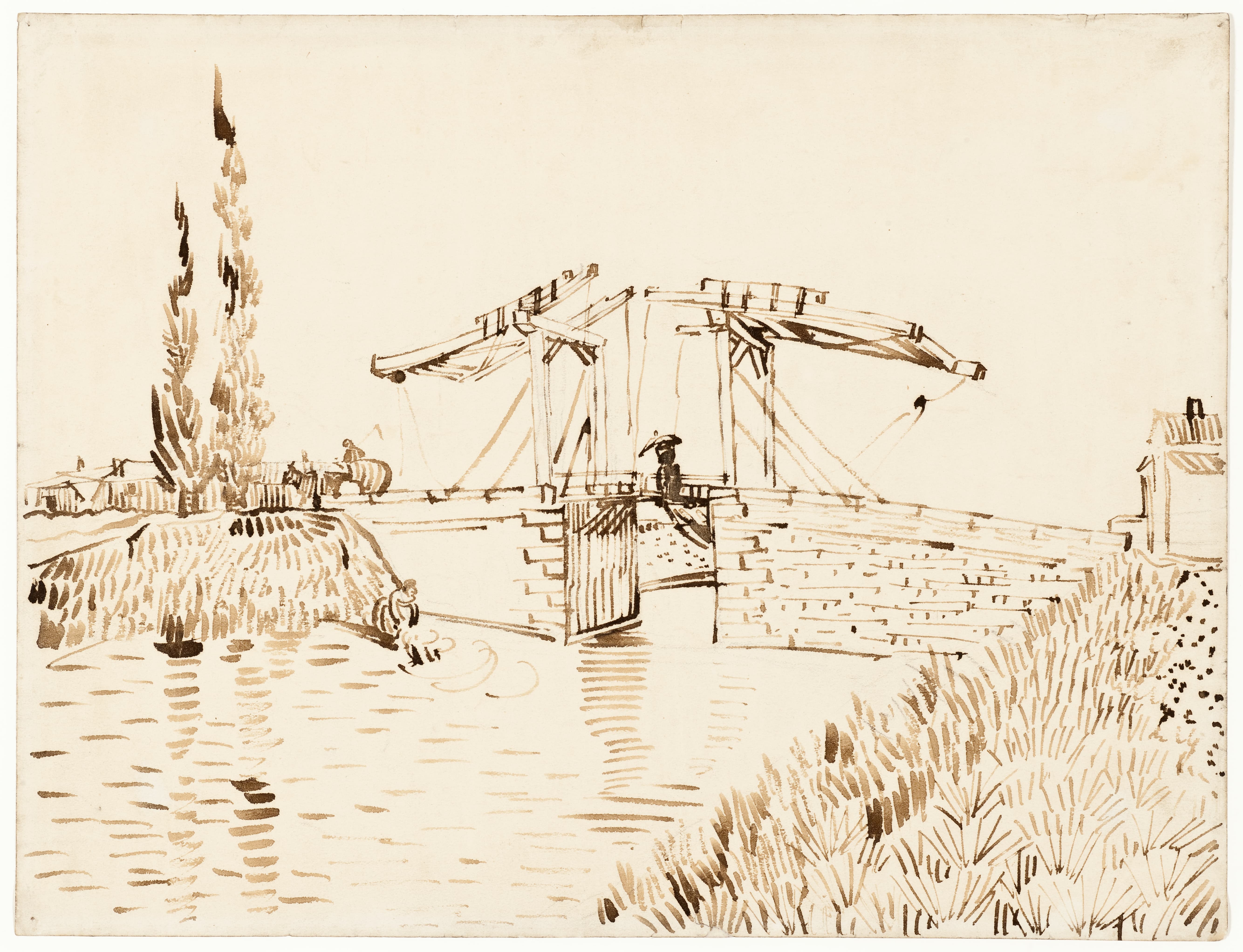 《朗格鲁瓦桥》（The Langlois Bridge）｜文森特·梵高 Vincent van Gogh｜1888