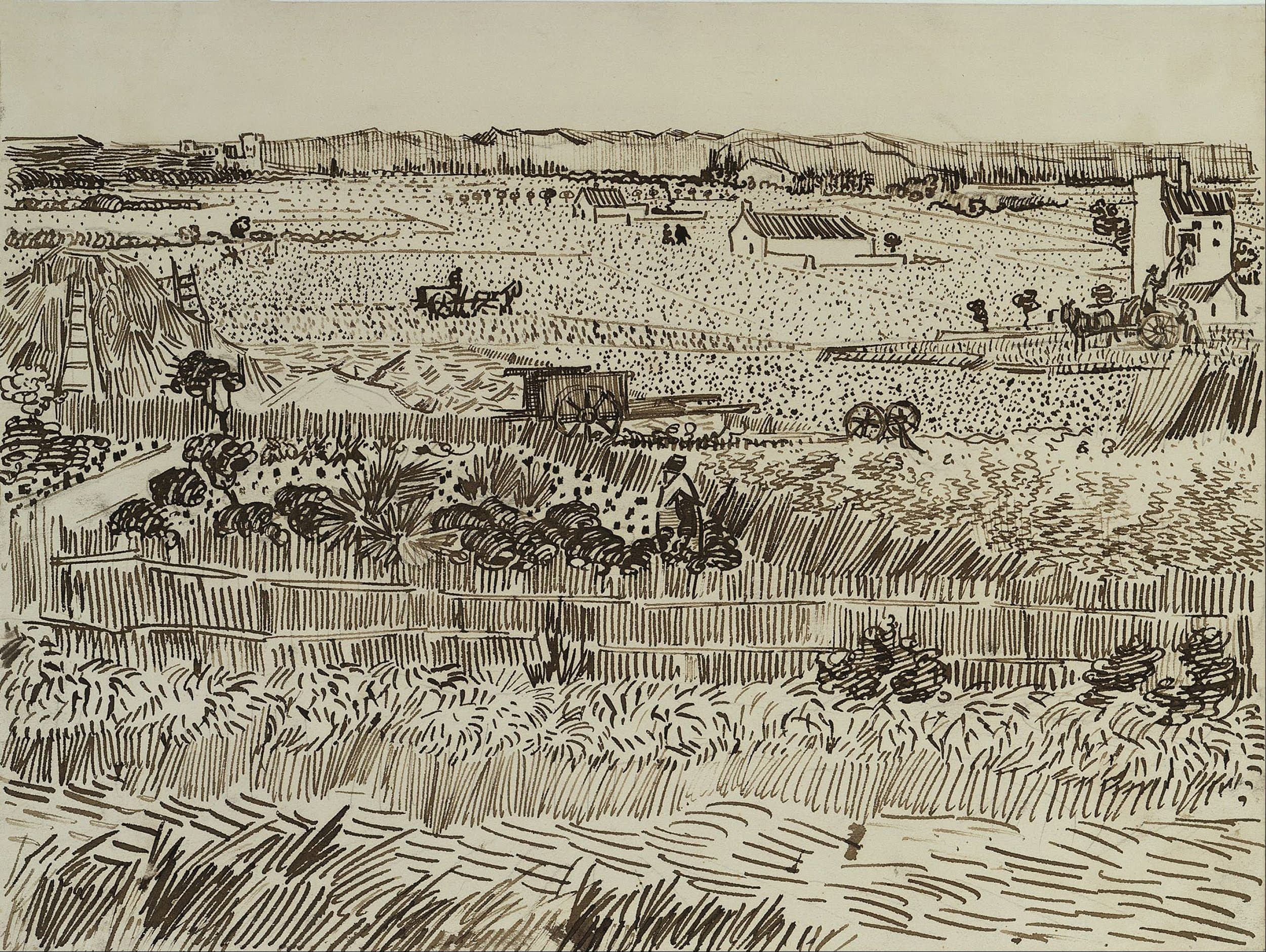 《埃米尔·伯纳德的收获》（The Harvest For Emile Bernard）｜文森特·梵高 Vincent van Gogh｜1888