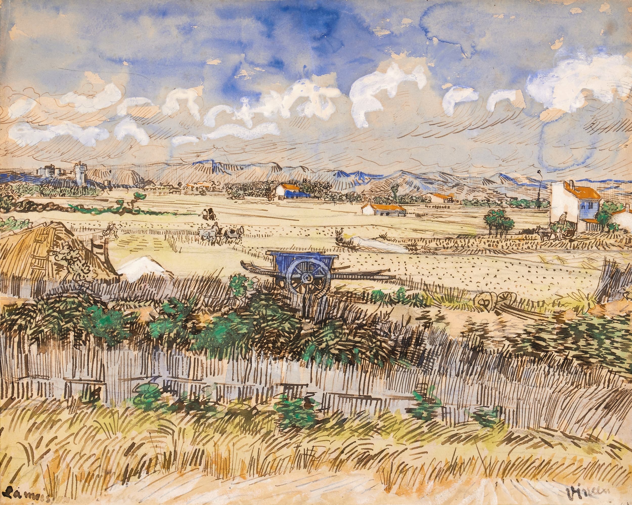 《普罗旺斯的收获》（The Harvest in Provence）｜文森特·梵高 Vincent van Gogh｜1888