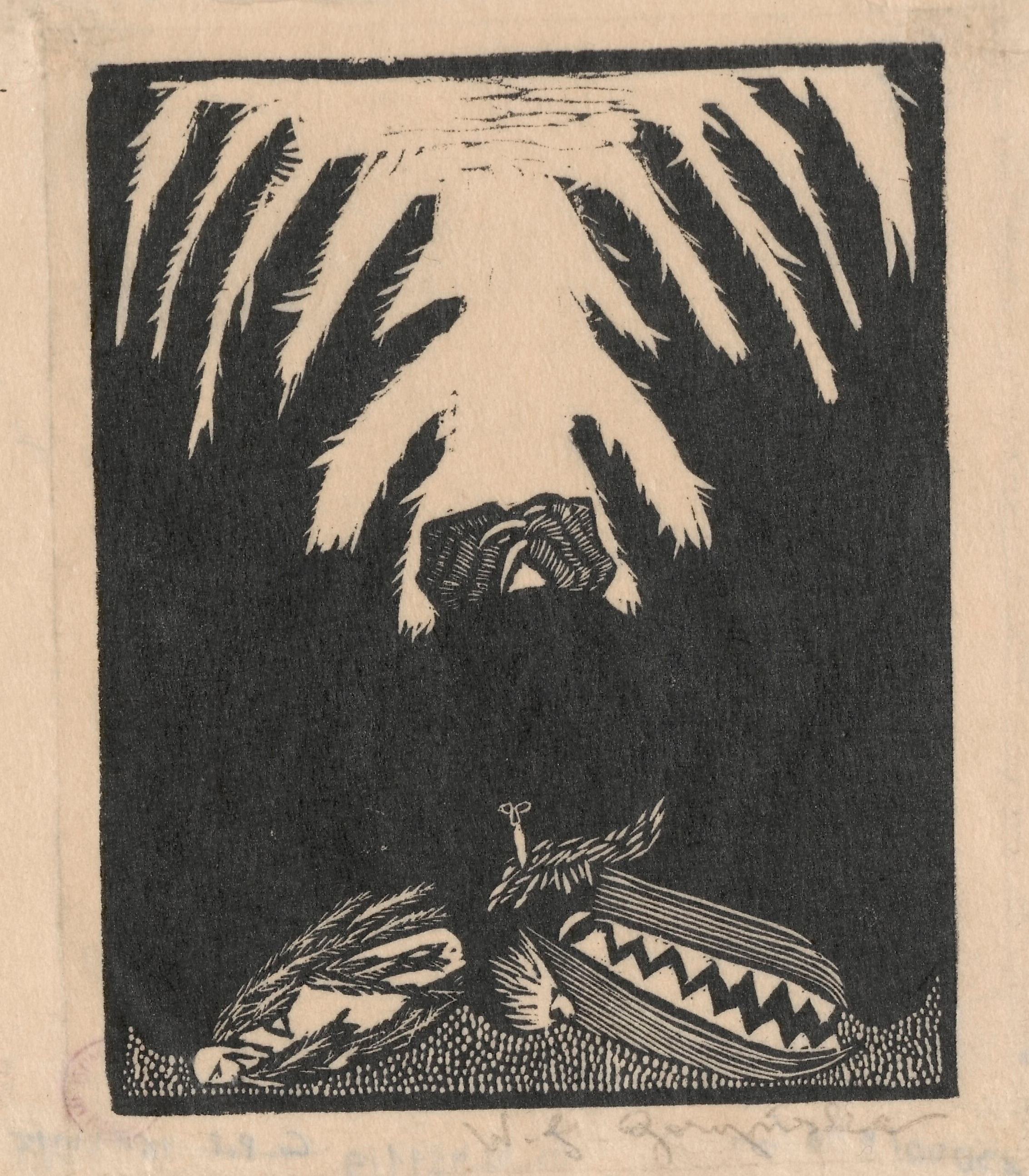 《不祥乌鸦之歌，图版9》（Ballad of the Ominous Raven, Plate 9）｜维克托里娅·戈林斯卡 Wiktoria Goryńska｜1926