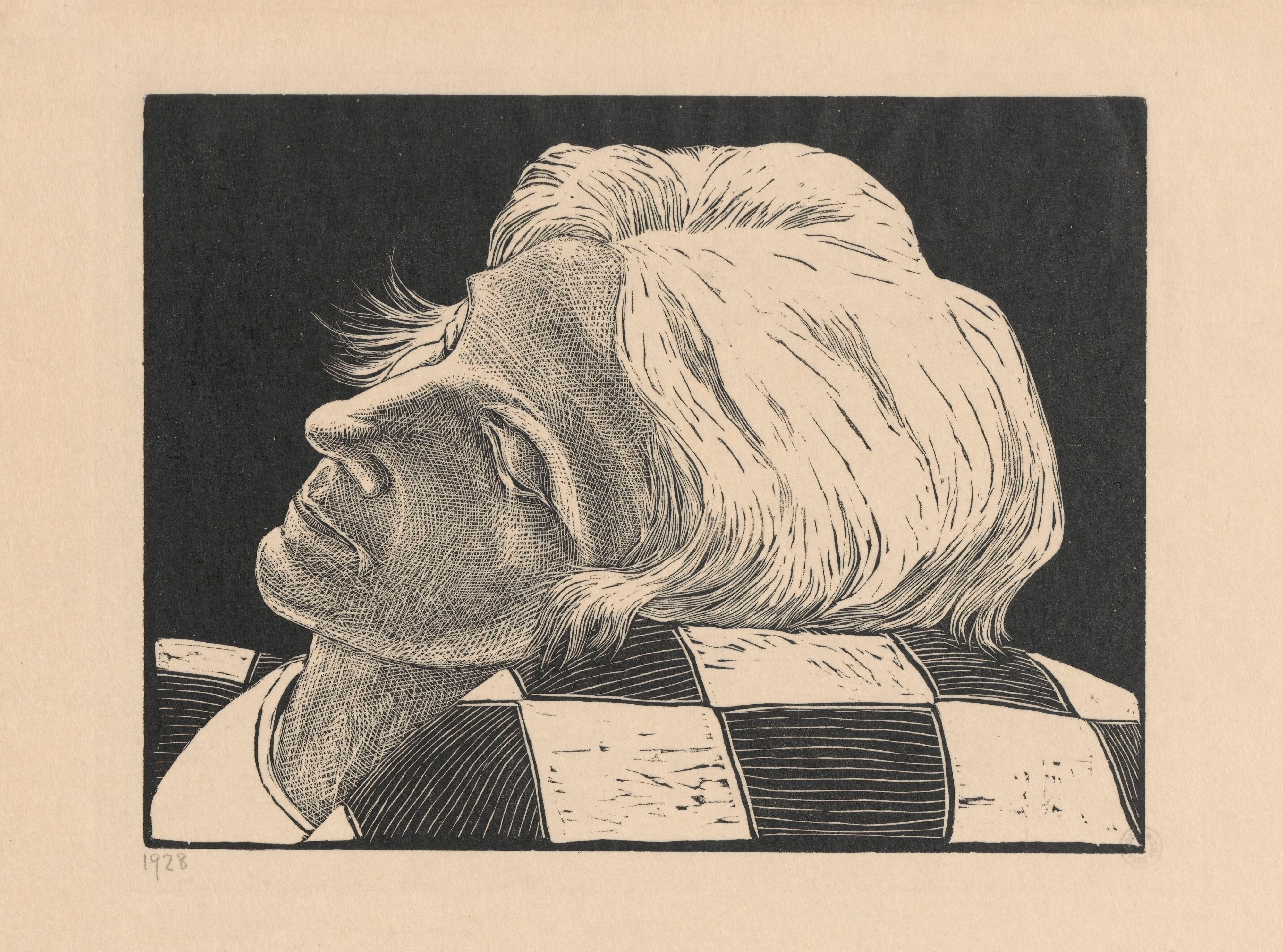 《肖像：枕上的头》（Portrait: Head on a Pillow）｜维克托里娅·戈林斯卡 Wiktoria Goryńska｜1928