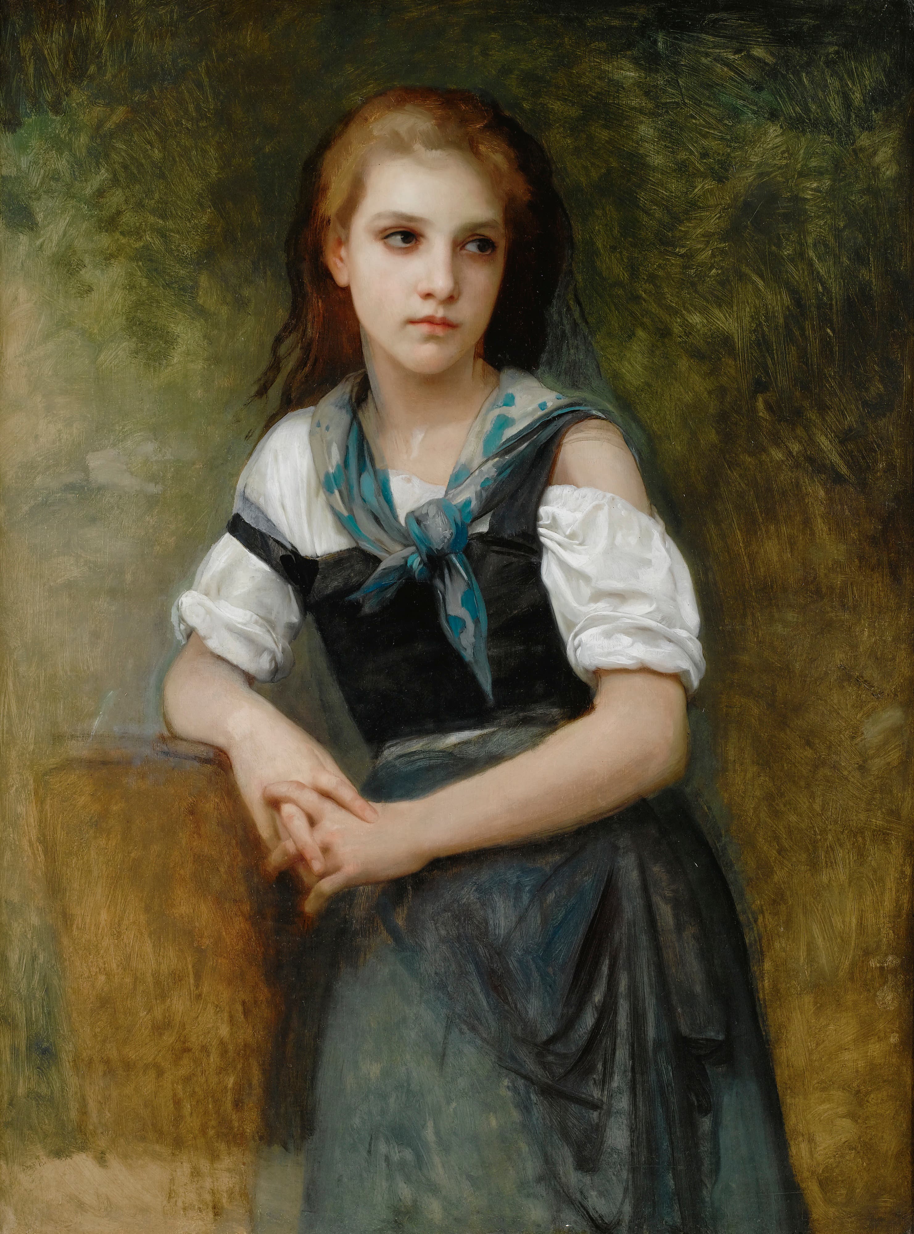 《《秘密》习作》（A Study for The Secret）｜威廉-阿道夫·布格罗 William-Adolphe Bouguereau