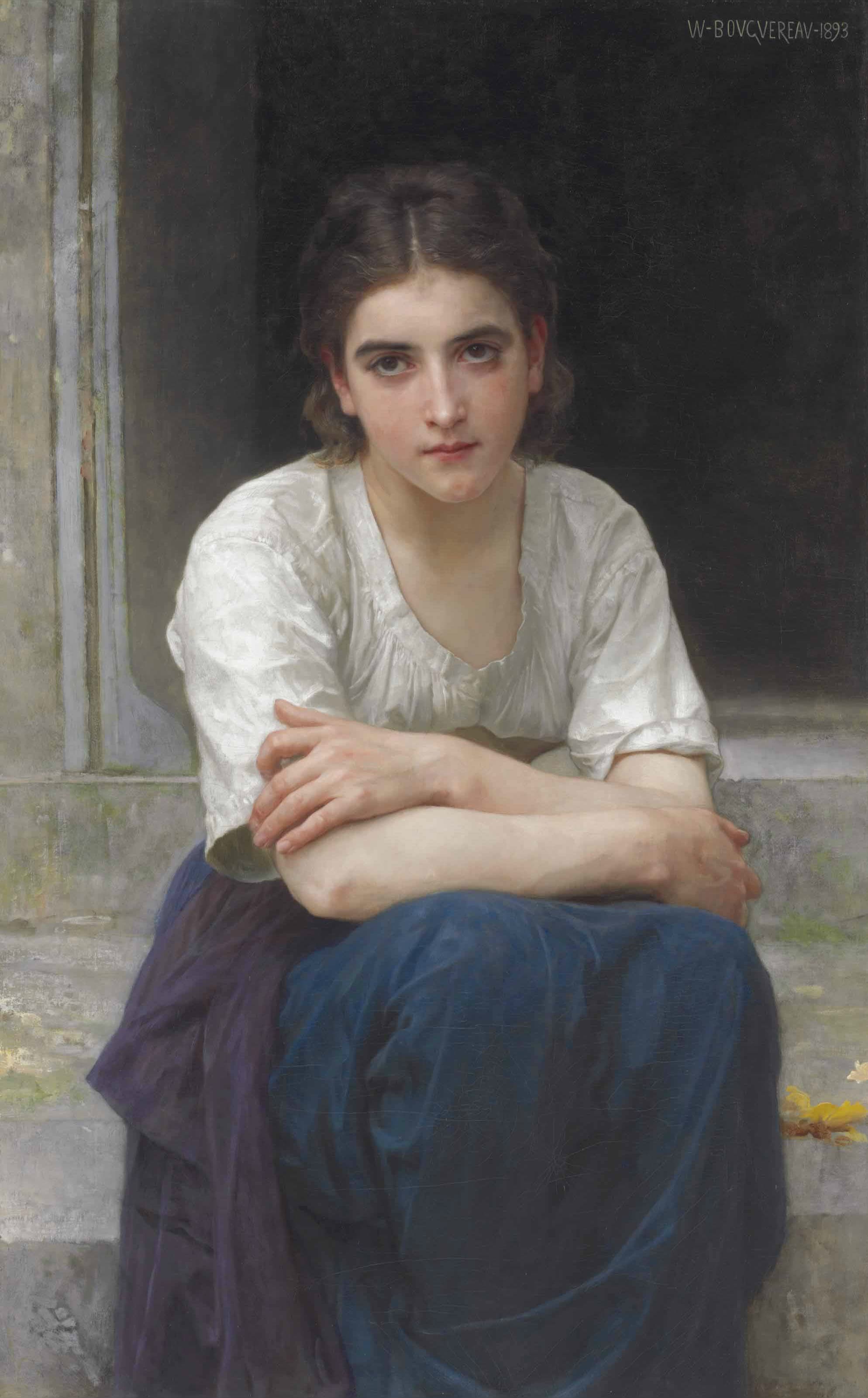 《门槛上的遐想》（Reverie on the Threshold）｜威廉-阿道夫·布格罗 William-Adolphe Bouguereau