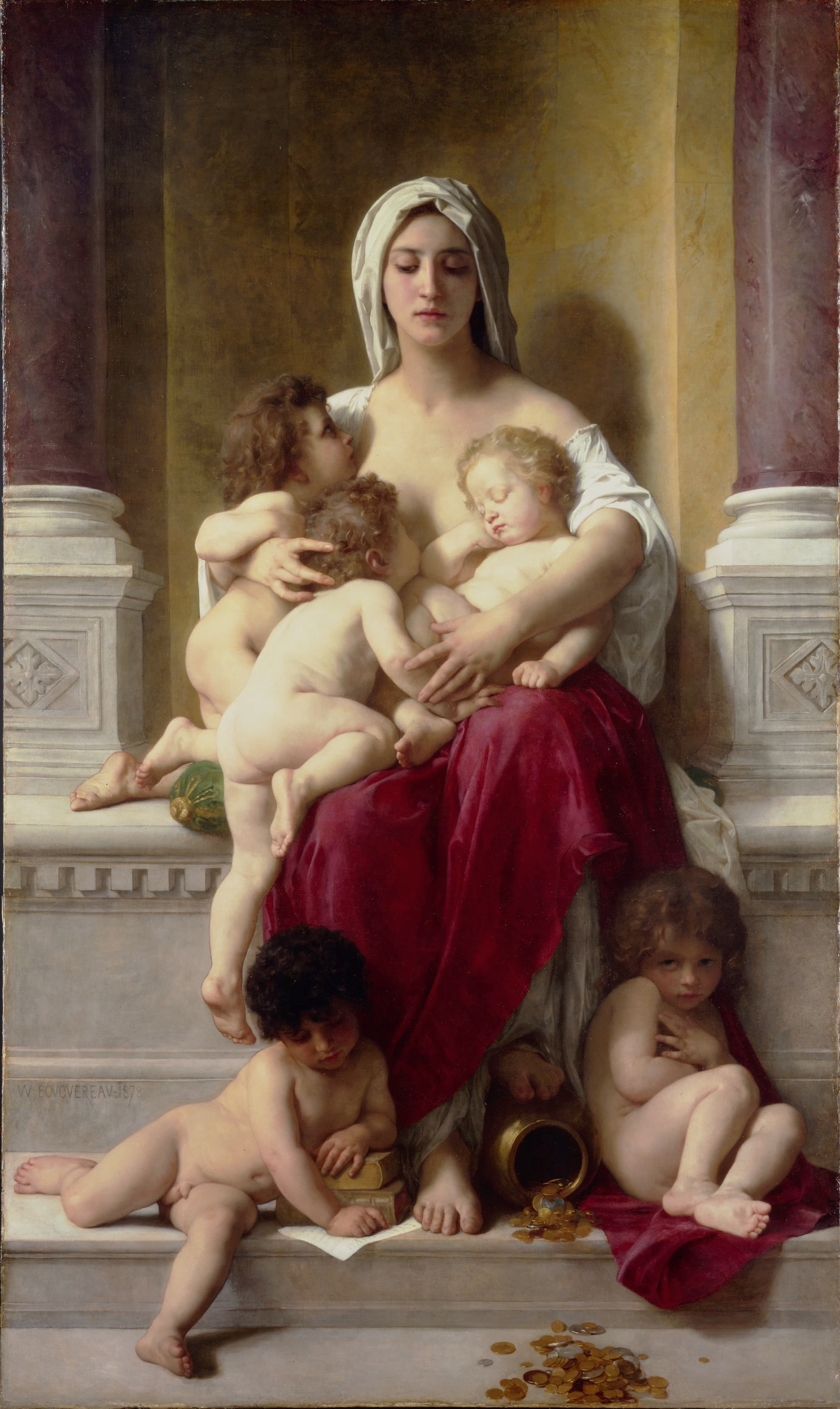 《慈善》（Charity）｜威廉-阿道夫·布格罗 William-Adolphe Bouguereau｜1859