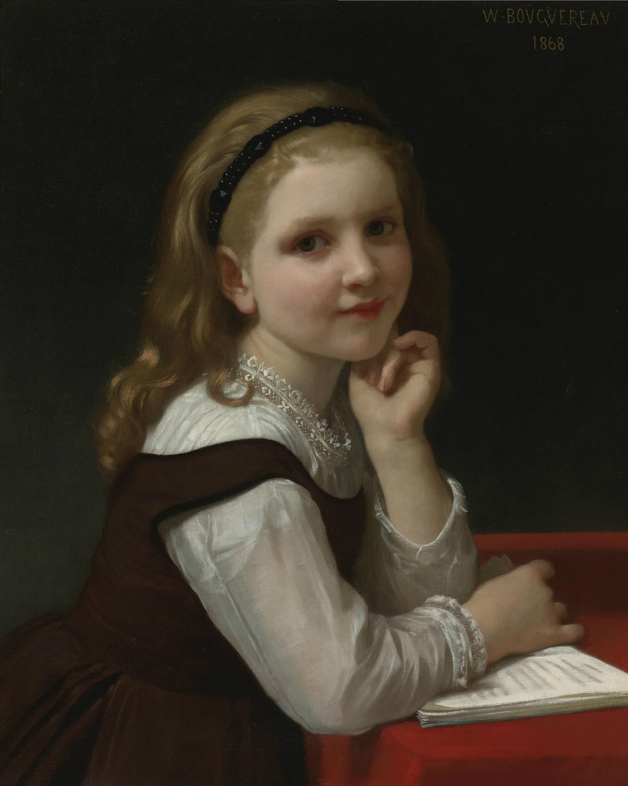 《分心》（Distraction）｜威廉-阿道夫·布格罗 William-Adolphe Bouguereau｜1868