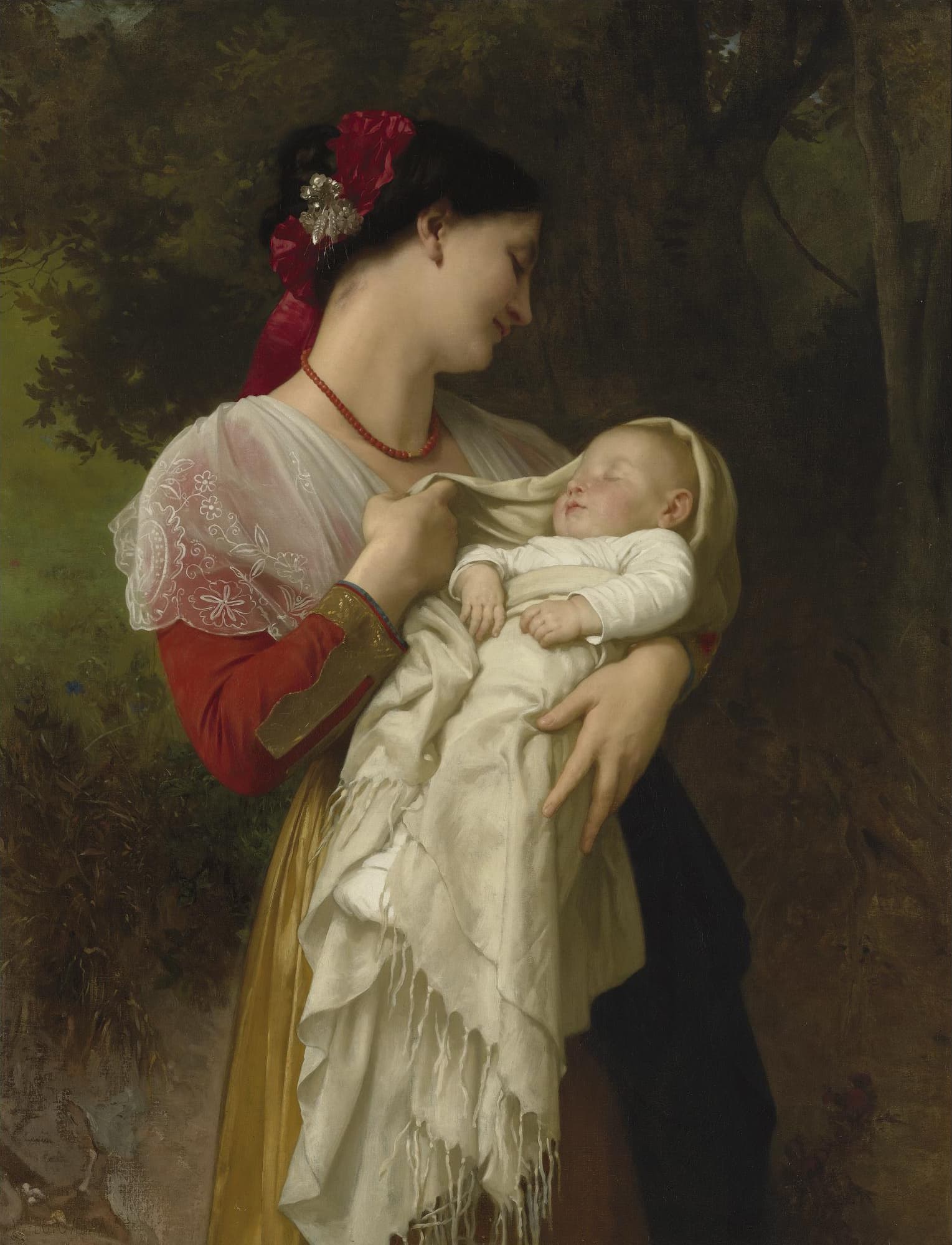 《母亲的赞叹》（Maternal Admiration）｜威廉-阿道夫·布格罗 William-Adolphe Bouguereau｜1869