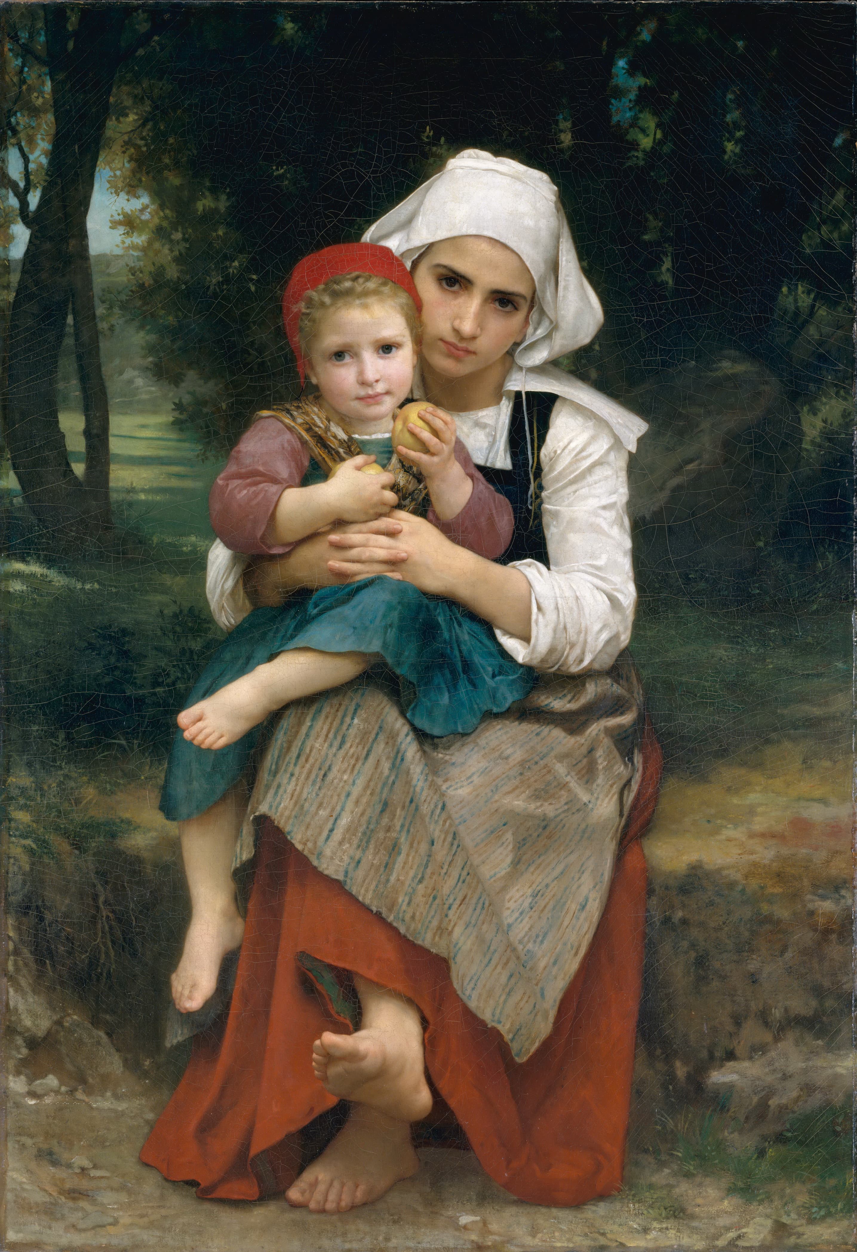 《布列塔尼兄妹》（Breton Brother and Sister）｜威廉-阿道夫·布格罗 William-Adolphe Bouguereau｜1871