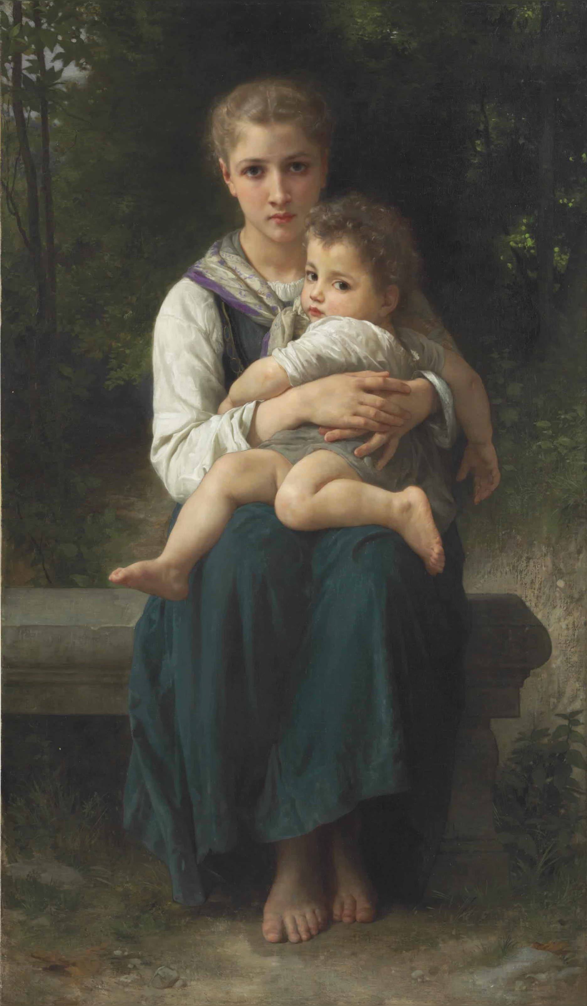 《两姐妹》（The Two Sisters）｜威廉-阿道夫·布格罗 William-Adolphe Bouguereau｜1871