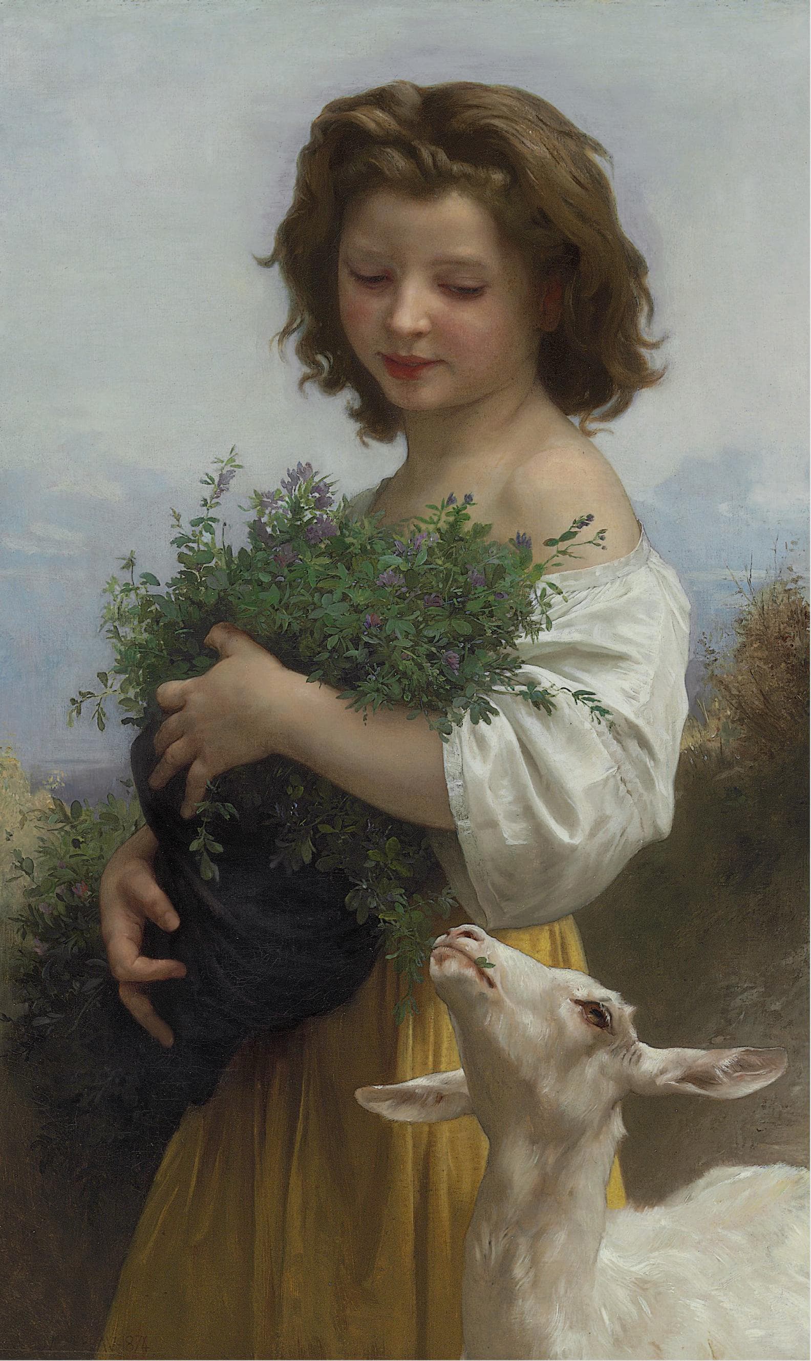 《小埃斯梅拉达》（Little Esmeralda）｜威廉-阿道夫·布格罗 William-Adolphe Bouguereau｜1874