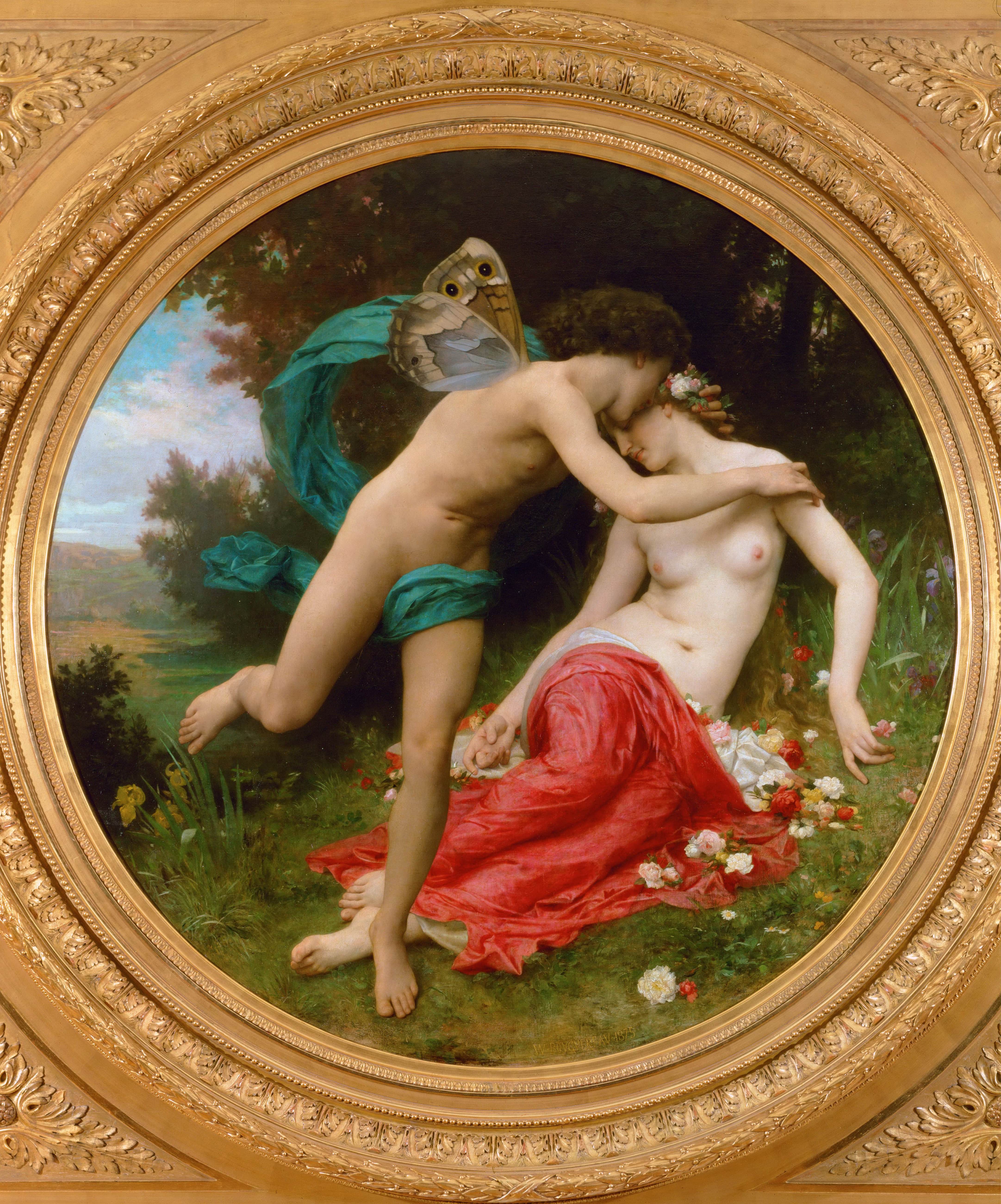 《花神与西风之神》（Flora and Zephyr）｜威廉-阿道夫·布格罗 William-Adolphe Bouguereau｜1875