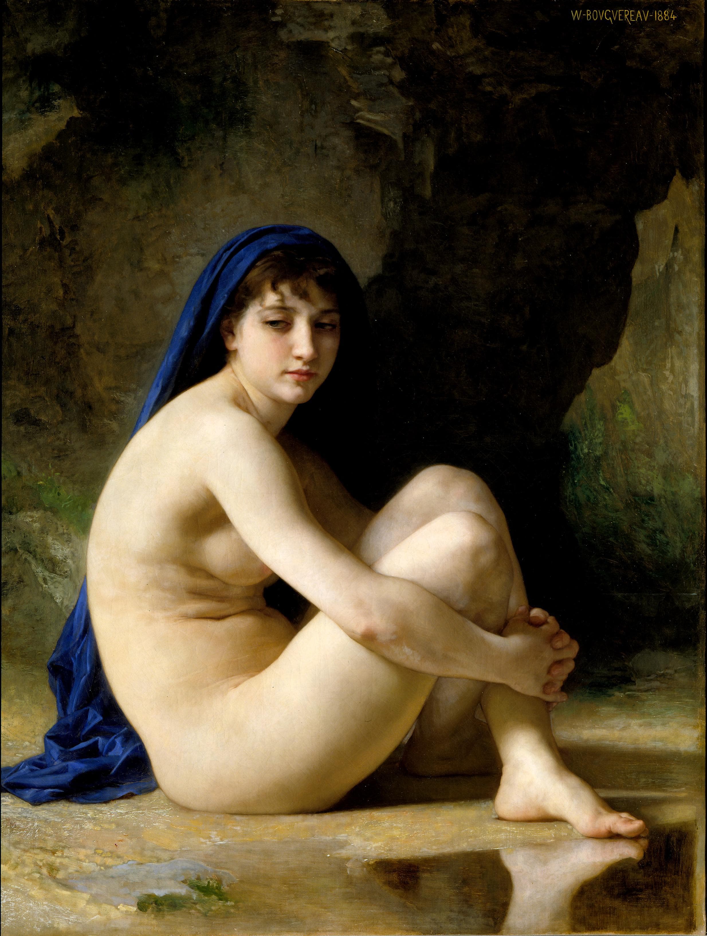 《蹲坐的浴女》（Seated Bather）｜威廉-阿道夫·布格罗 William-Adolphe Bouguereau｜1879