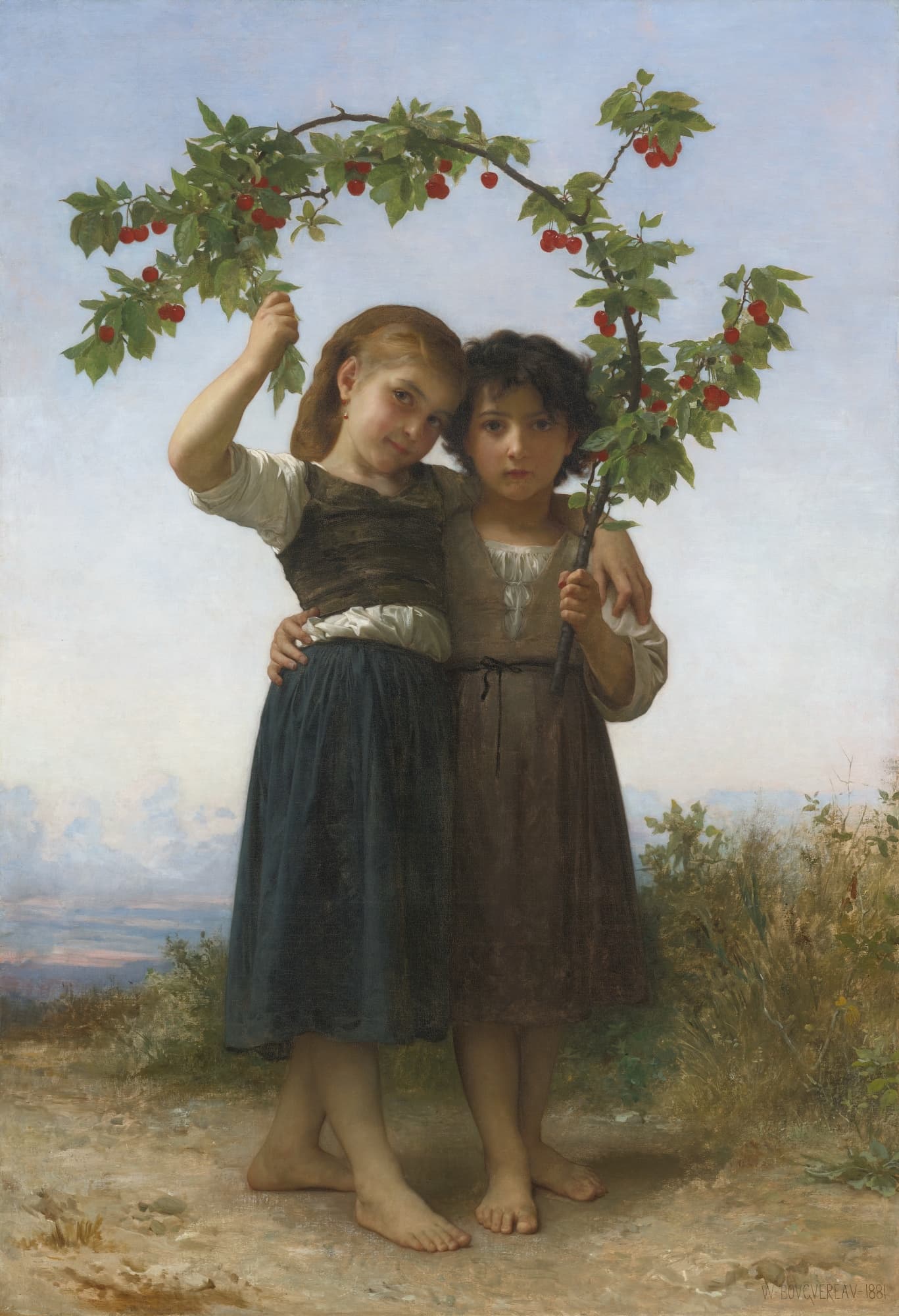 《樱桃枝》（The Cherry Branch）｜威廉-阿道夫·布格罗 William-Adolphe Bouguereau｜1881