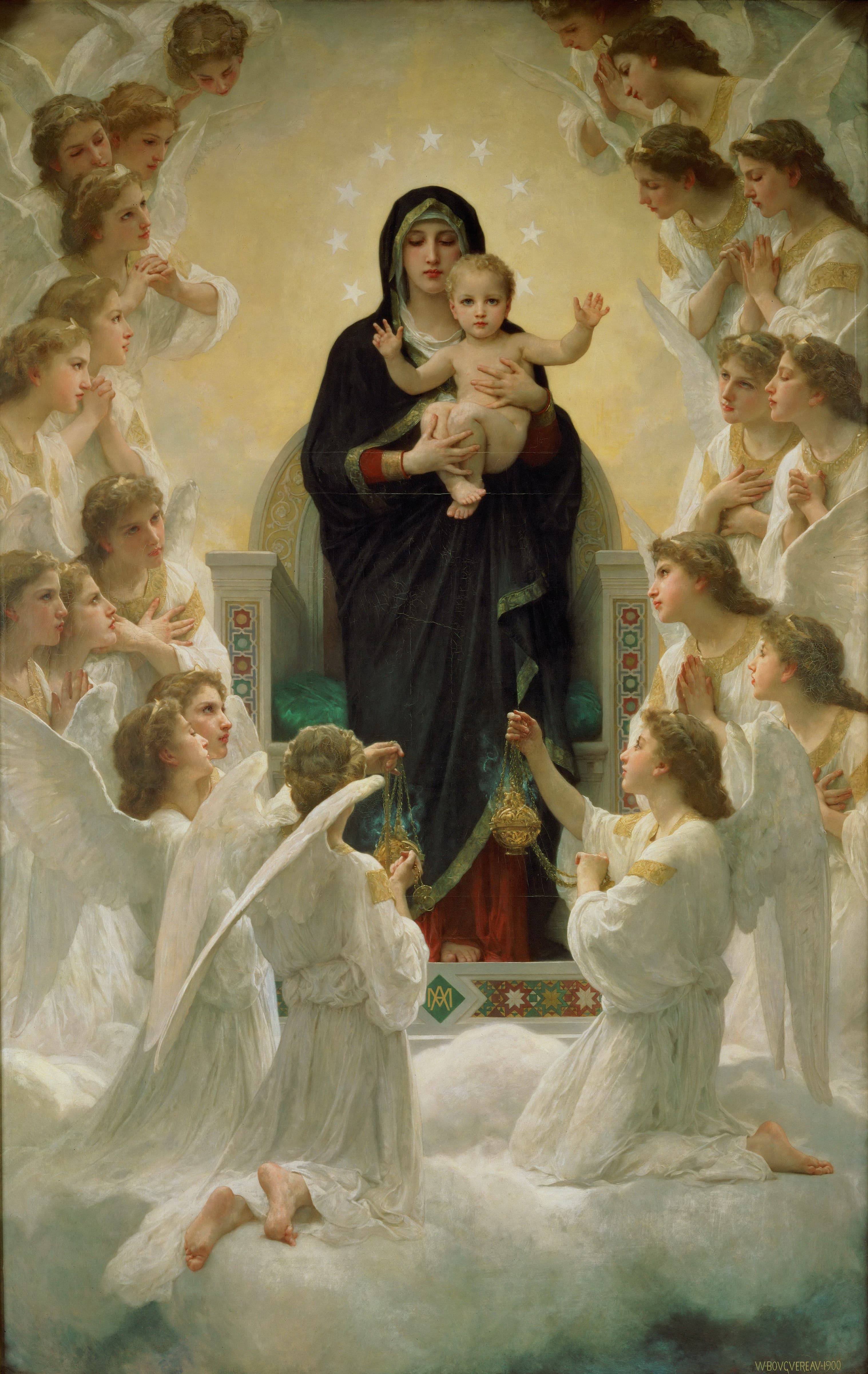 《圣母与天使》（The Virgin With Angels）｜威廉-阿道夫·布格罗 William-Adolphe Bouguereau｜1881
