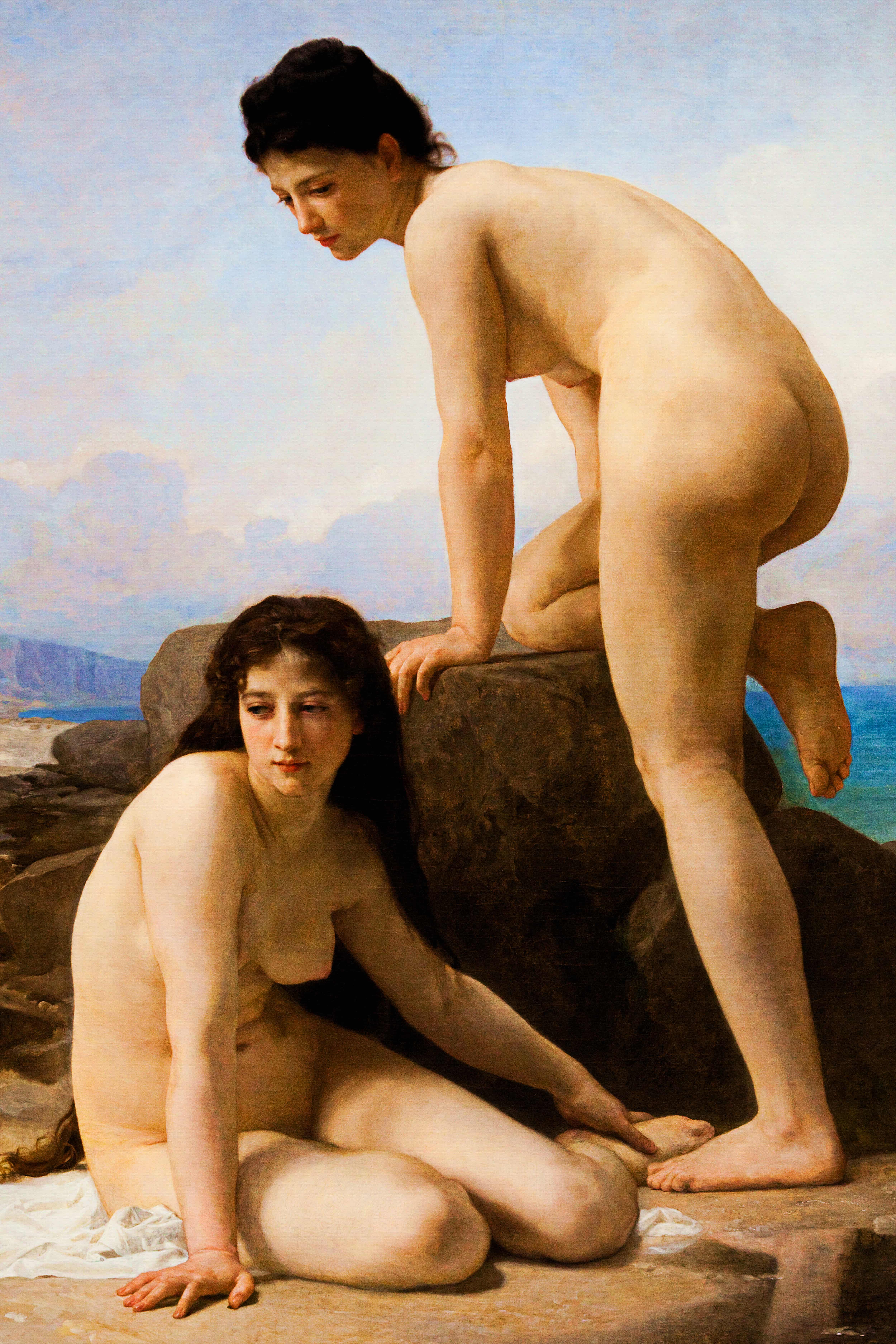 《两位浴女》（The Two Bathers）｜威廉-阿道夫·布格罗 William-Adolphe Bouguereau｜1884