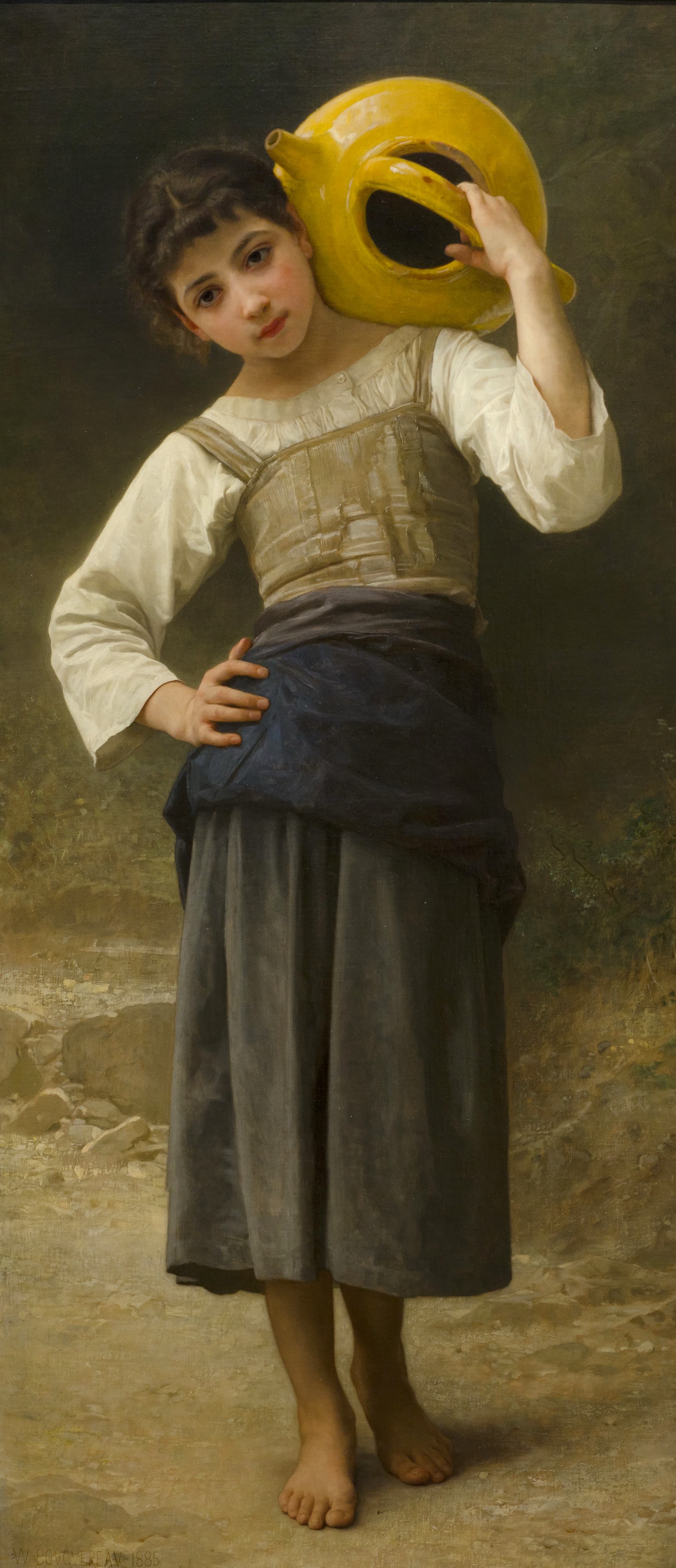 《汲水少女》（The Water Girl (Young Girl Going to the Spring)）｜威廉-阿道夫·布格罗 William-Adolphe Bouguereau｜1885