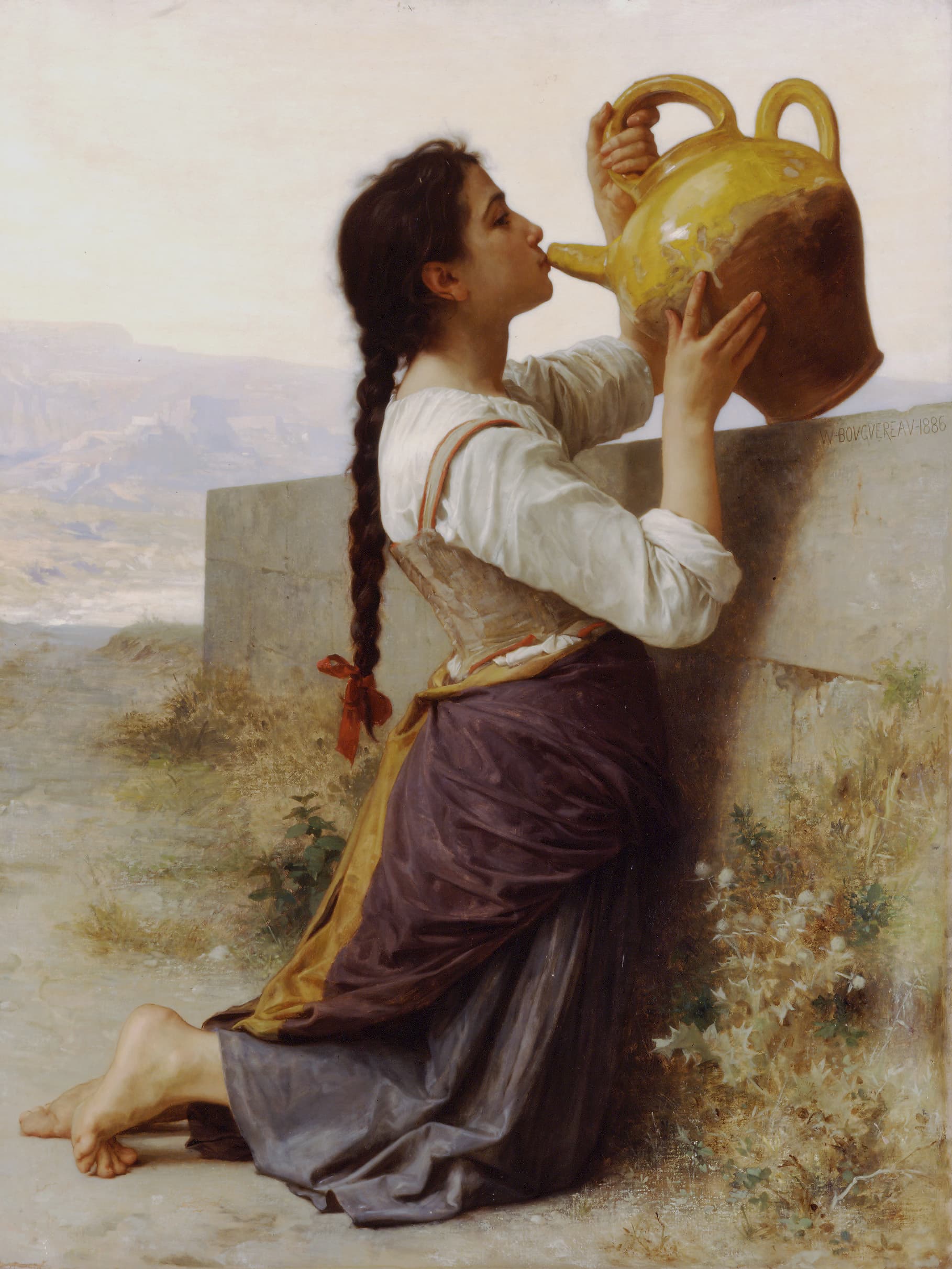 《口渴》（Thirst）｜威廉-阿道夫·布格罗 William-Adolphe Bouguereau｜1886