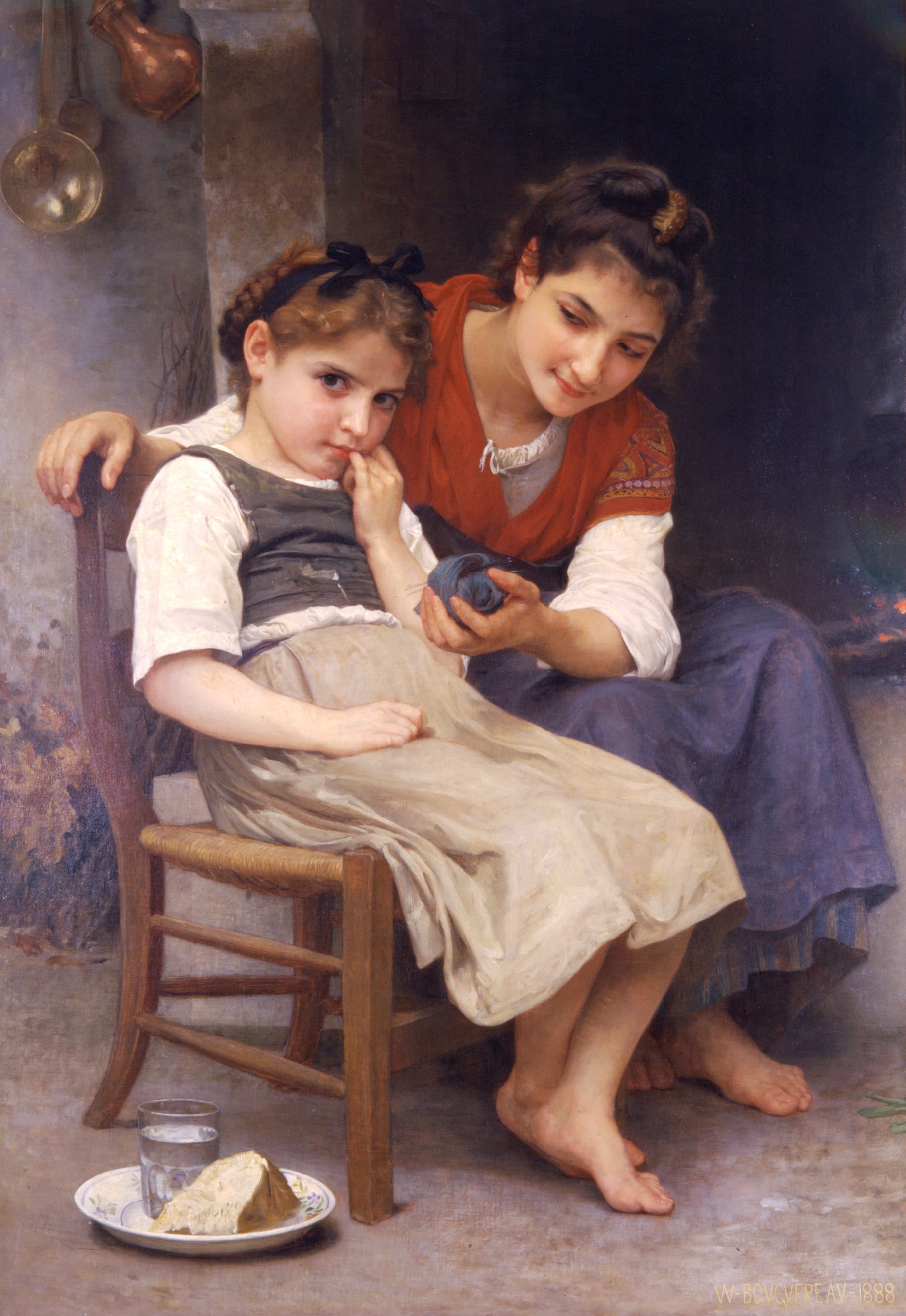 《闹别扭的小女孩》（The Little Sulk）｜威廉-阿道夫·布格罗 William-Adolphe Bouguereau｜1888