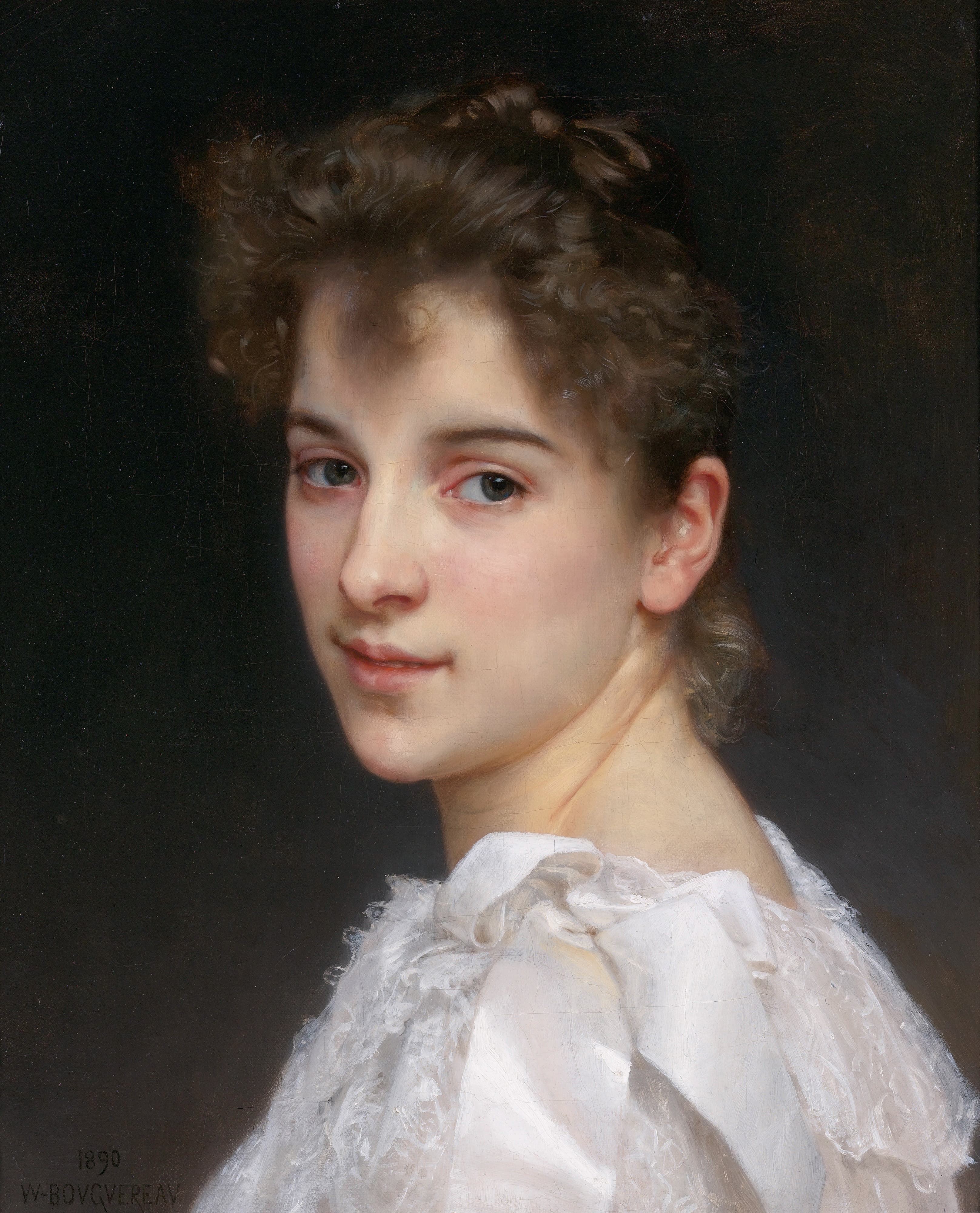 《加布里埃尔·科特肖像》（Portrait of Gabrielle Cot）｜威廉-阿道夫·布格罗 William-Adolphe Bouguereau｜1890