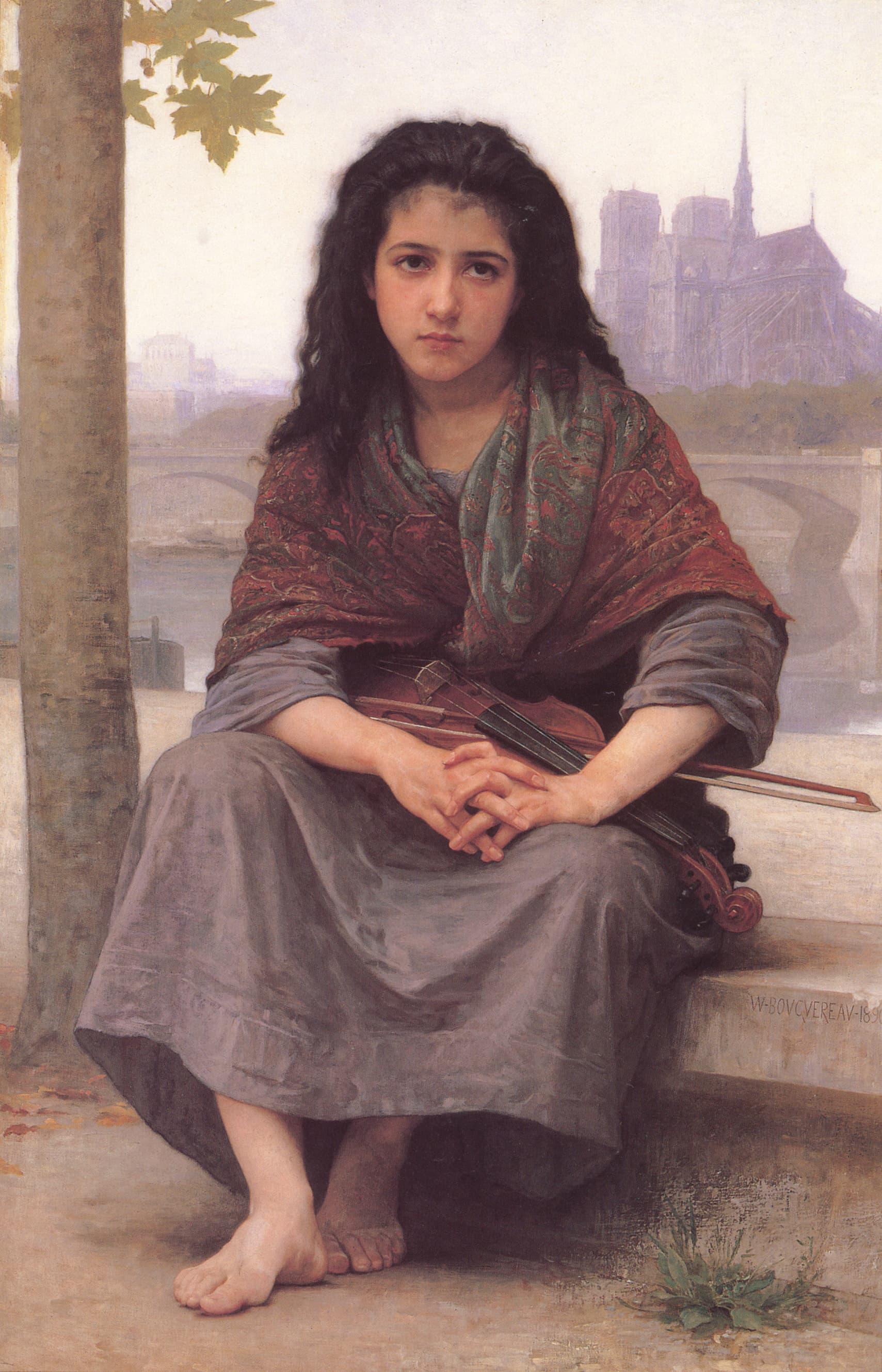 《波希米亚少女》（The Bohemian）｜威廉-阿道夫·布格罗 William-Adolphe Bouguereau｜1890