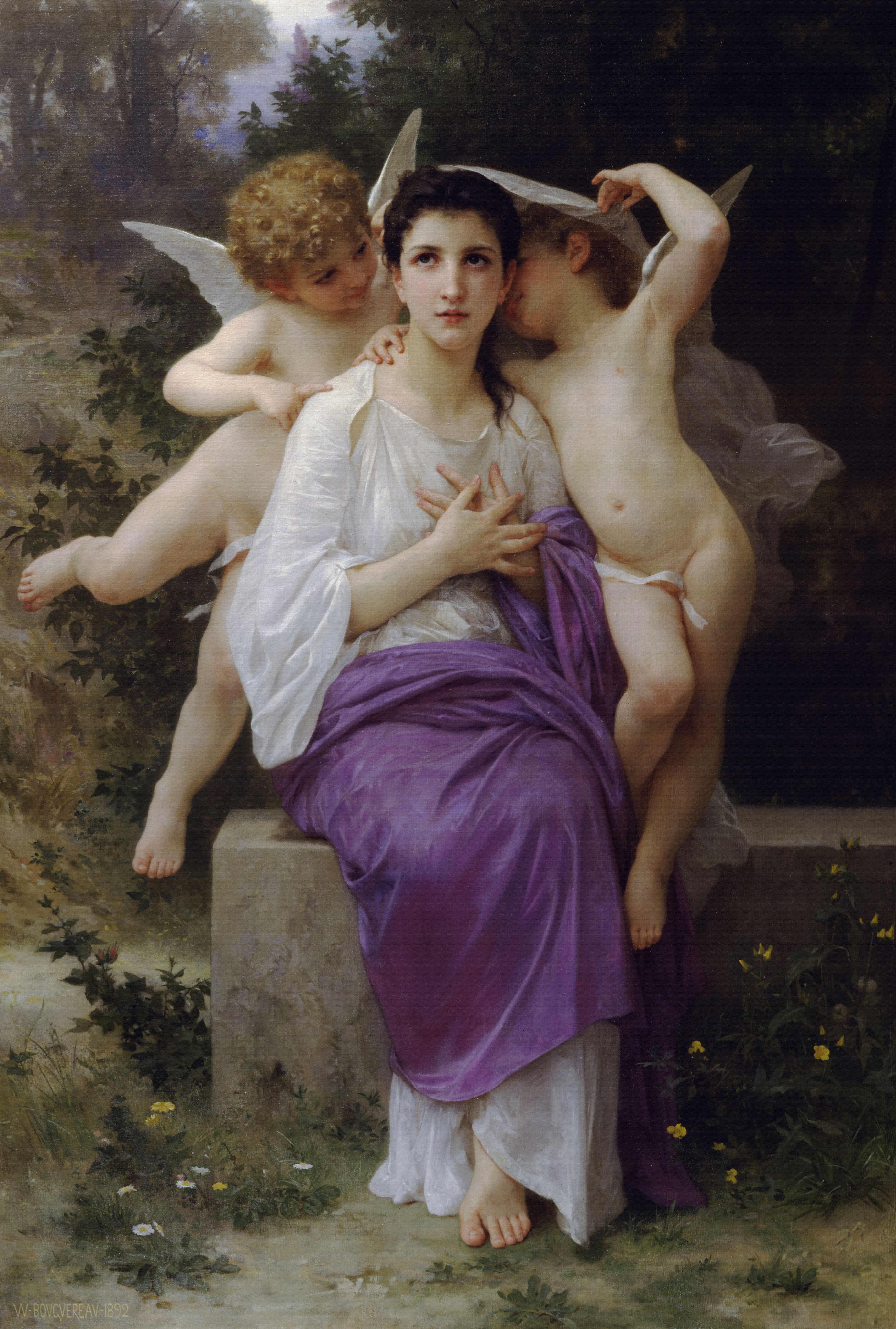 《心灵的觉醒》（The Awakening of the Heart）｜威廉-阿道夫·布格罗 William-Adolphe Bouguereau｜1892