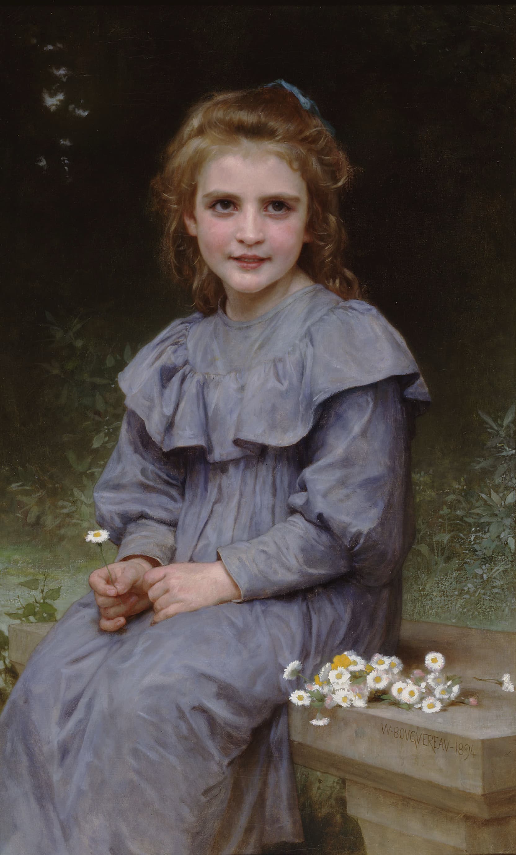 《雏菊》（Daisies）｜威廉-阿道夫·布格罗 William-Adolphe Bouguereau｜1894