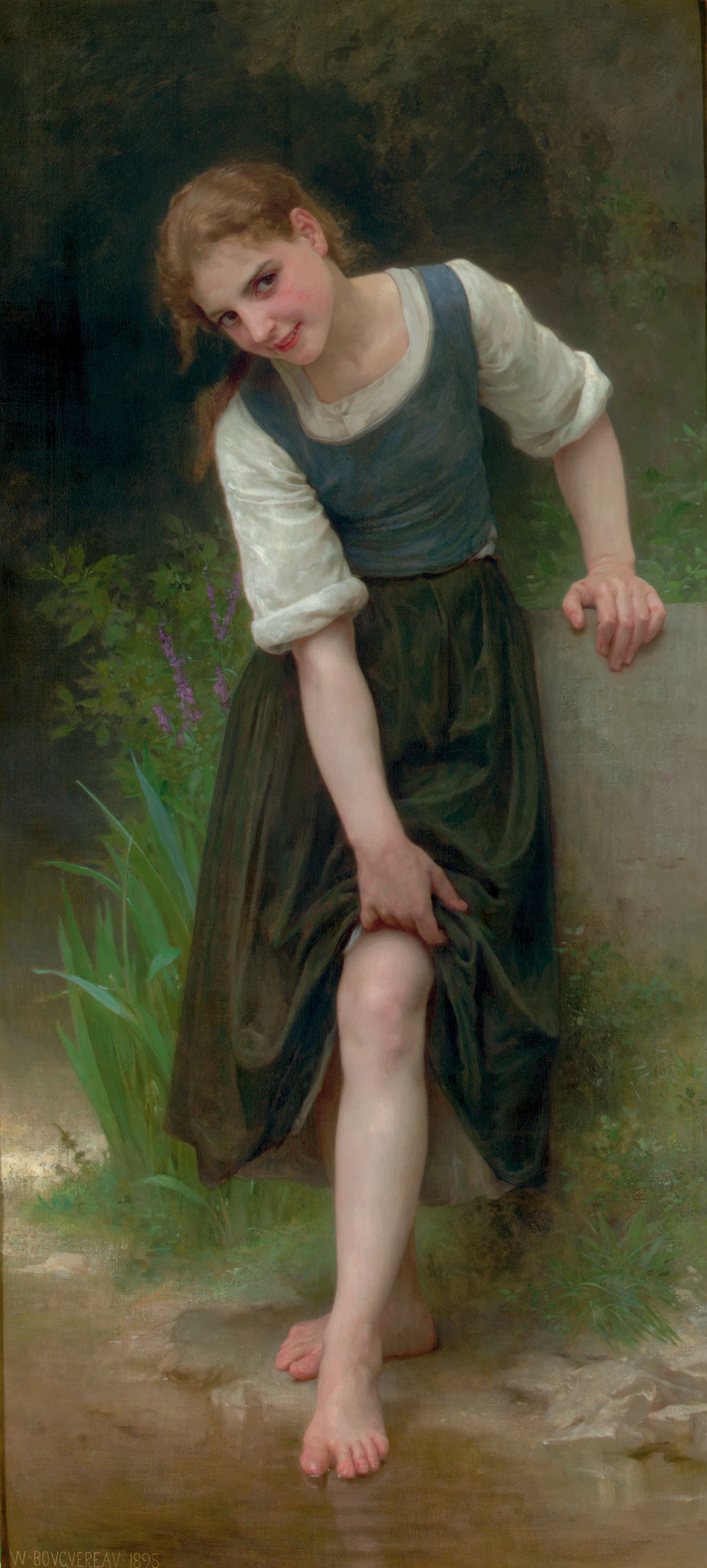 《渡口》（The Ford）｜威廉-阿道夫·布格罗 William-Adolphe Bouguereau｜1895