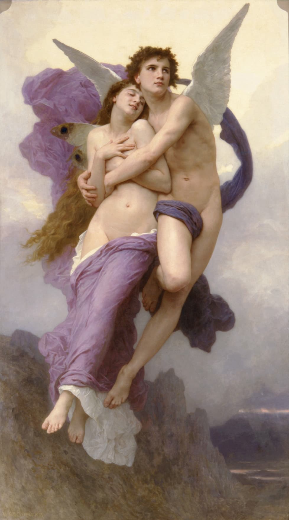 《普赛克的狂喜》（The Rapture of Psyche）｜威廉-阿道夫·布格罗 William-Adolphe Bouguereau｜1895