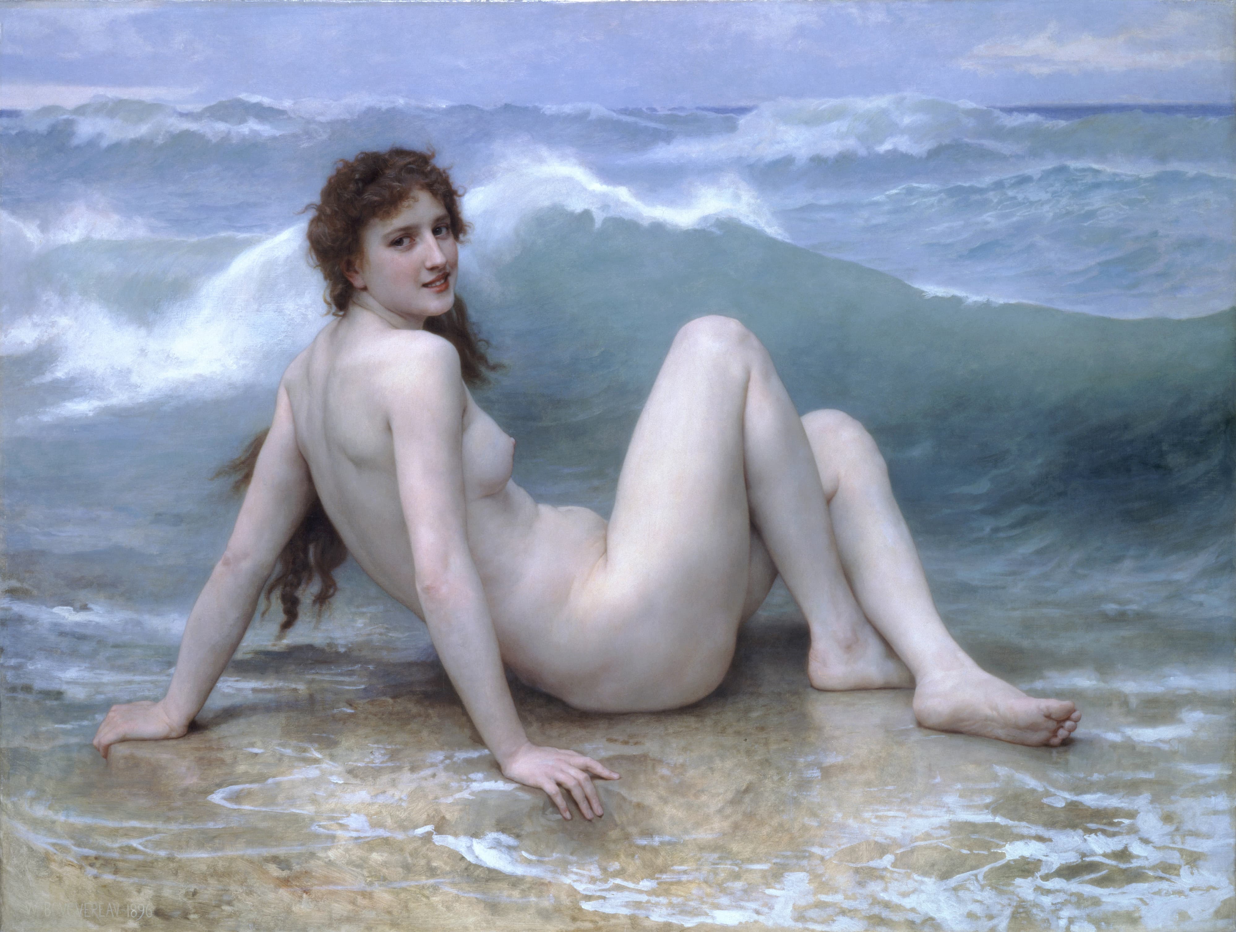 《海浪》（The Wave）｜威廉-阿道夫·布格罗 William-Adolphe Bouguereau｜1896