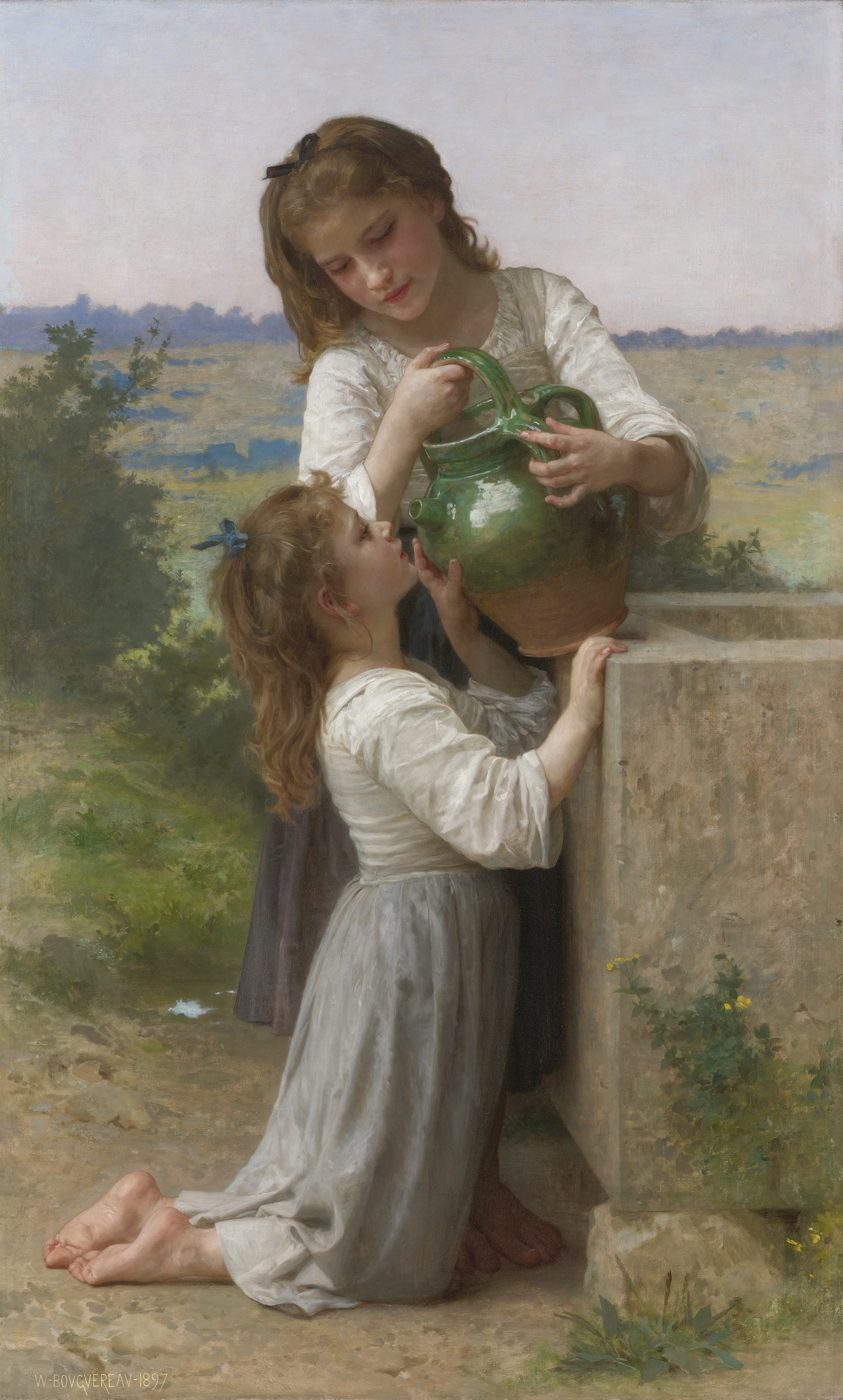 《泉边》（At the Fountain）｜威廉-阿道夫·布格罗 William-Adolphe Bouguereau｜1897