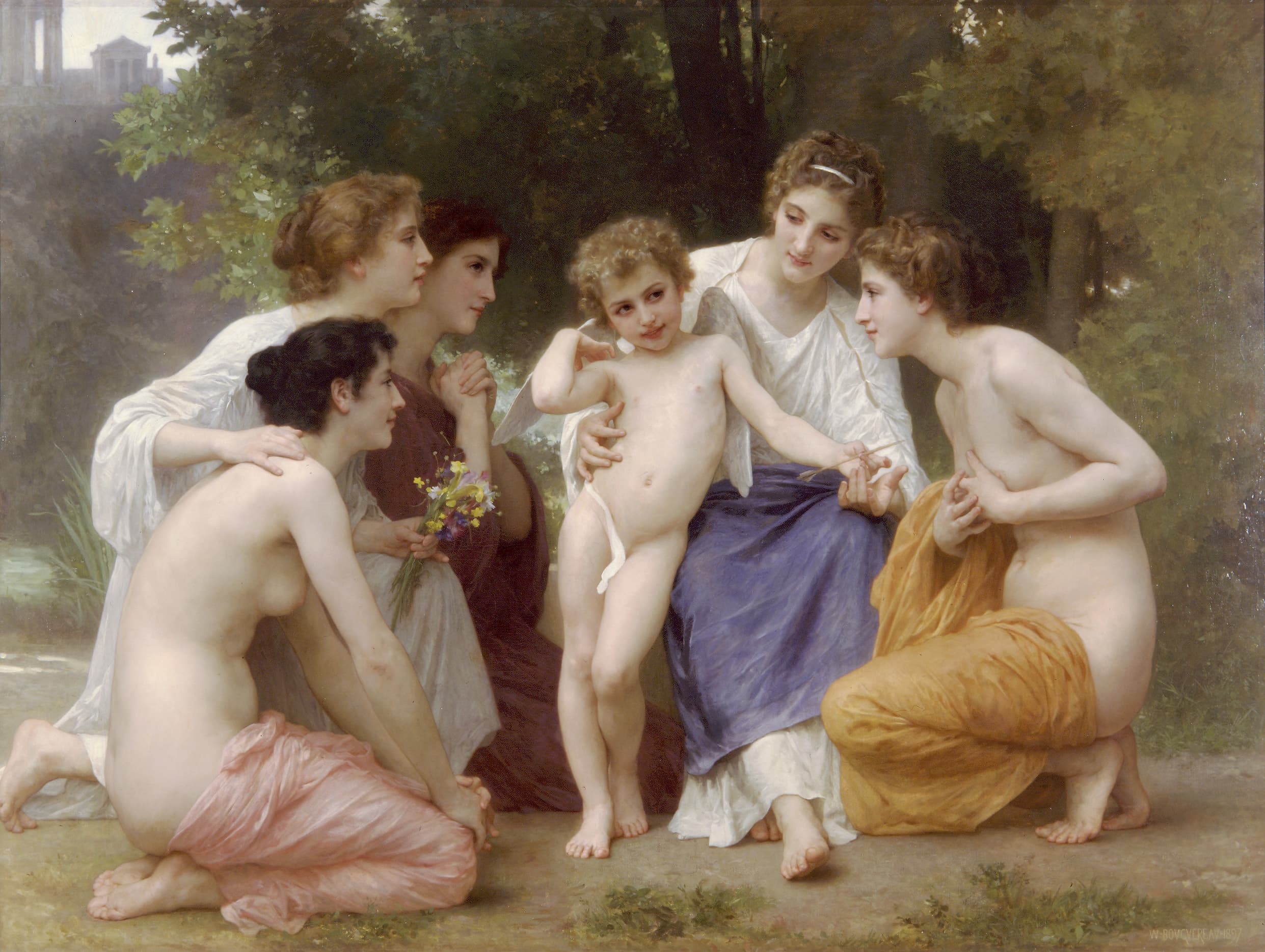 《赞叹》（Admiration）｜威廉-阿道夫·布格罗 William-Adolphe Bouguereau｜1897