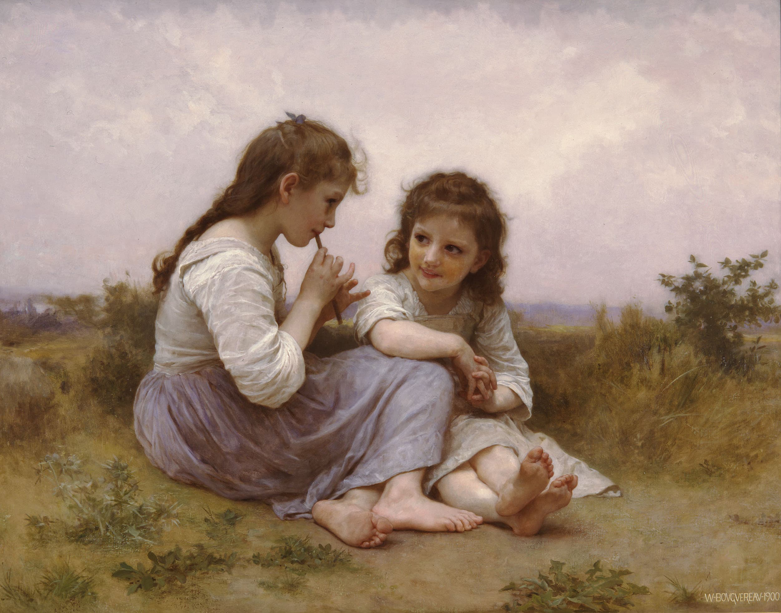 《童年牧歌》（Childhood Idyll）｜威廉-阿道夫·布格罗 William-Adolphe Bouguereau｜1900